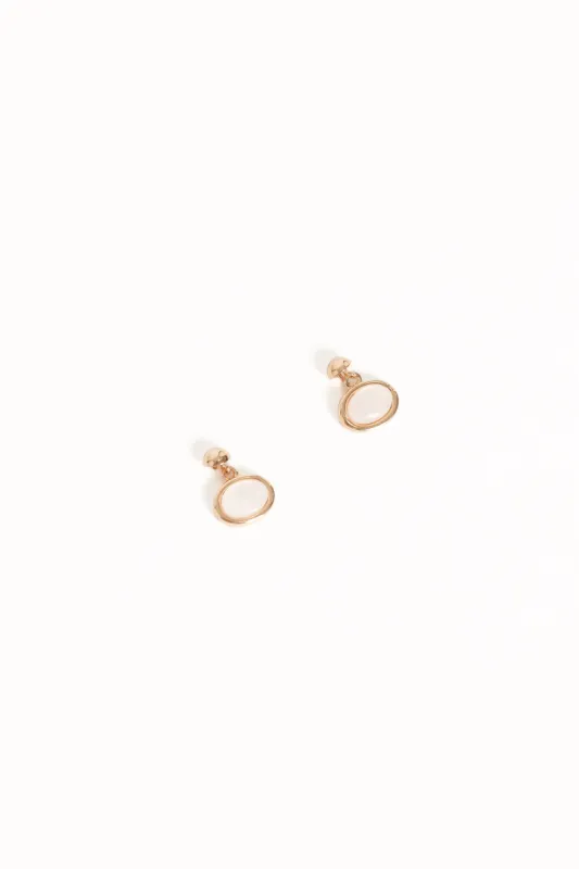 Alina Earrings - Gold/White sold by Petal & Pup