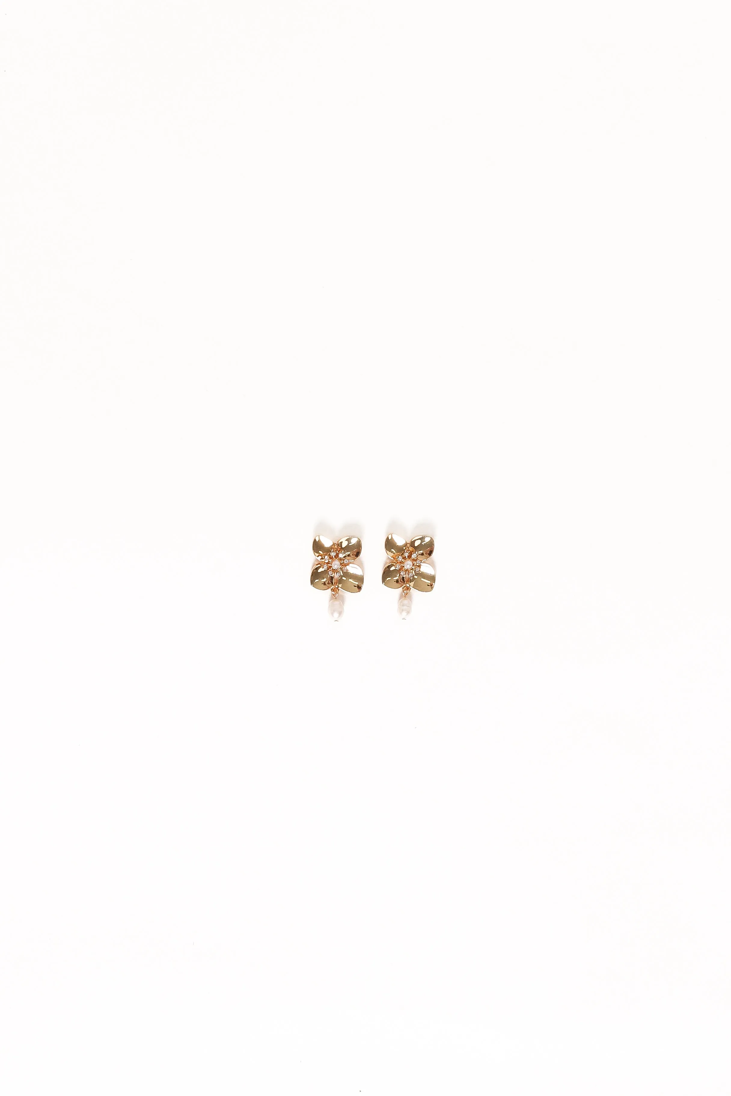 Trina Flower Earrings - Gold/Pearl sold by Petal & Pup product image thumbnail 3