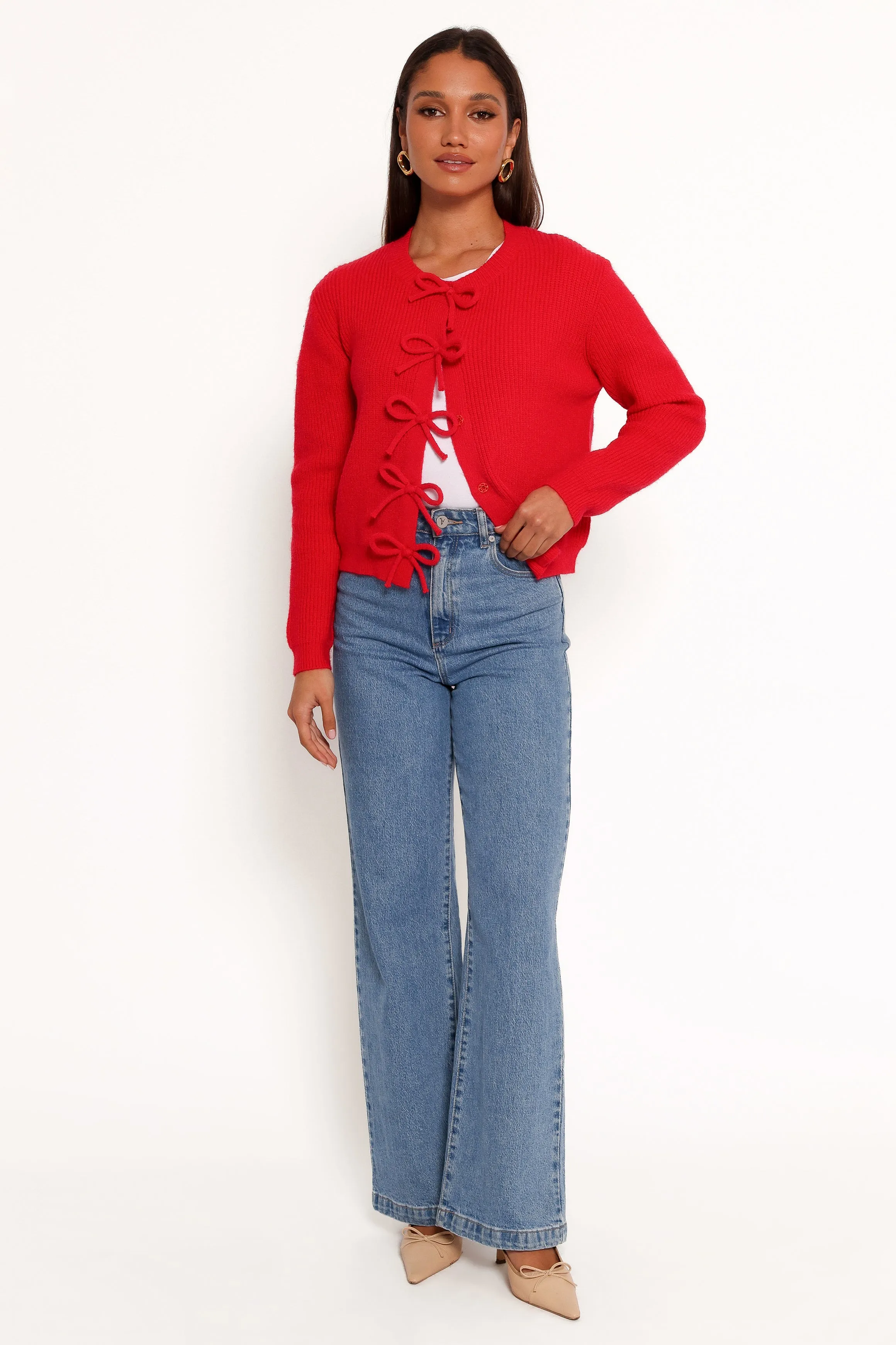 Wilde Bow Front Cardigan - Red sold by Petal & Pup product image thumbnail 2