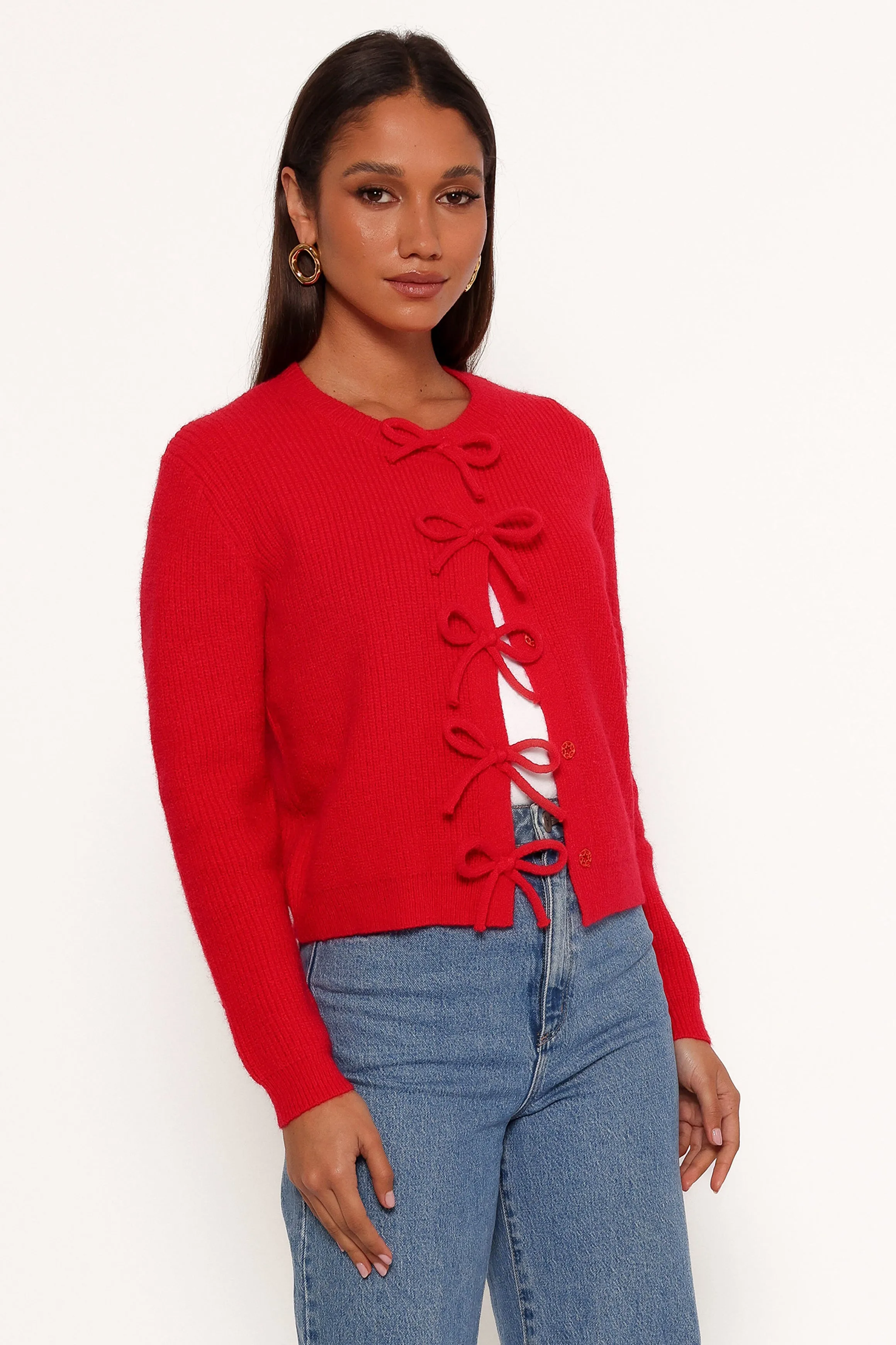 Wilde Bow Front Cardigan - Red sold by Petal & Pup product image thumbnail 5