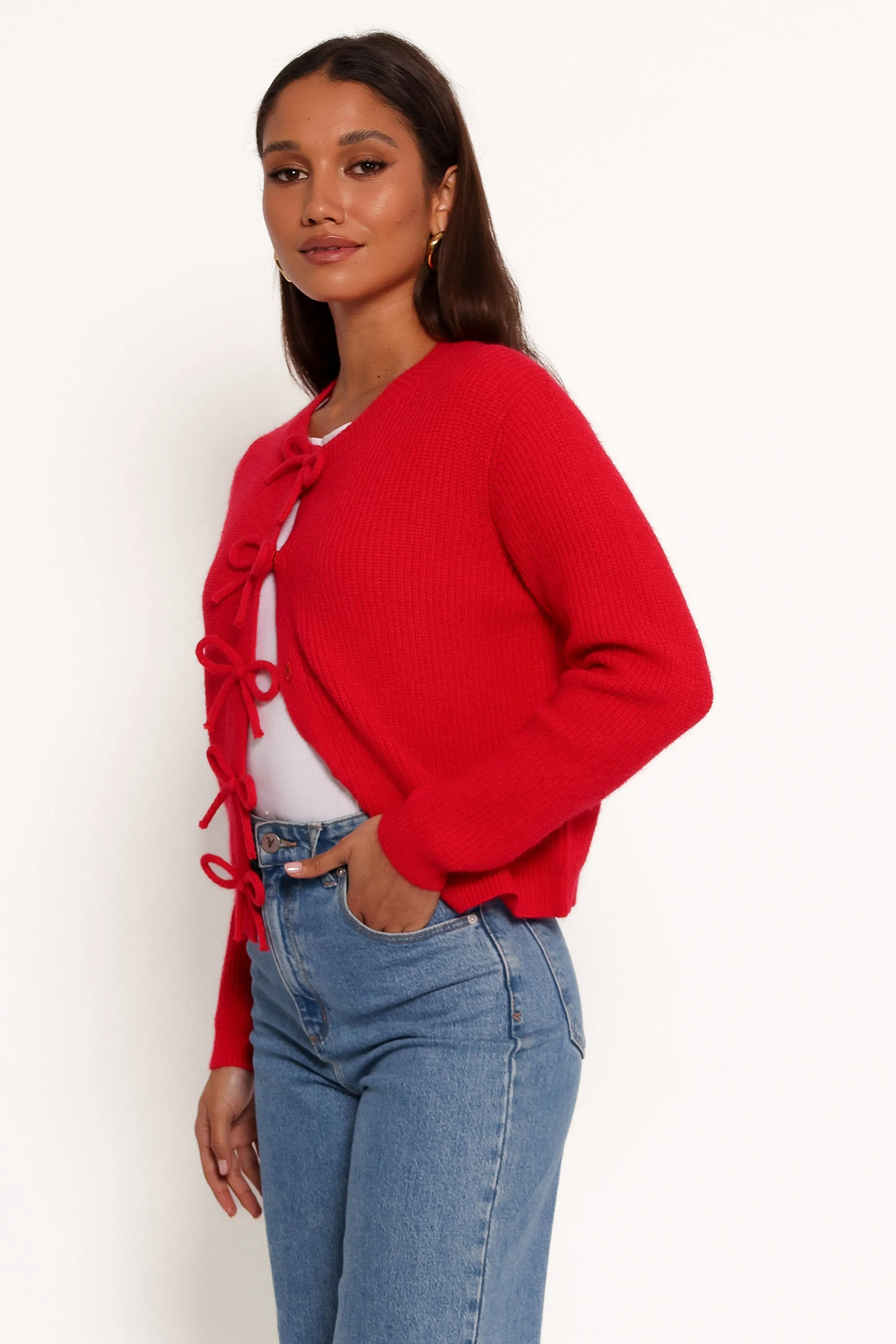 Wilde Bow Front Cardigan - Red sold by Petal & Pup product image thumbnail 3