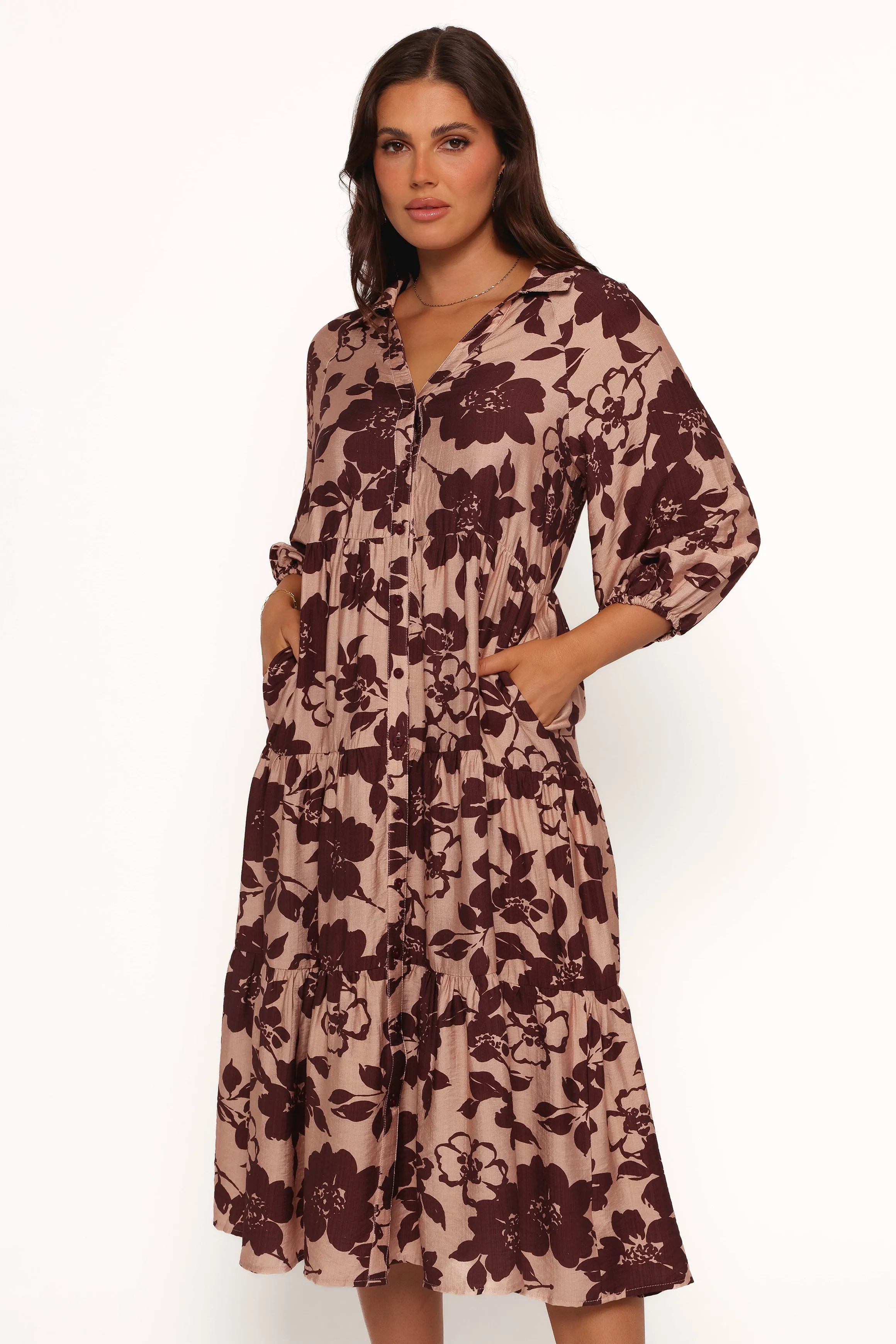 Isaac Maxi Dress - Brown Floral sold by Petal & Pup
