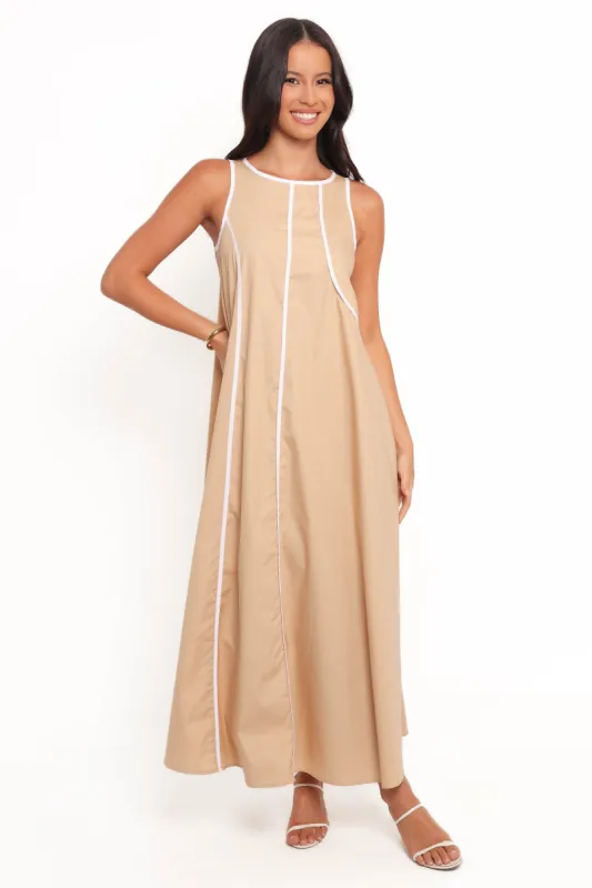 Peppa Maxi Dress - Beige/White sold by Petal & Pup