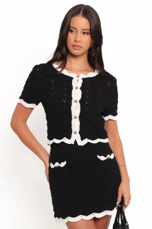 Madalyn Knit Skirt Set - Black sold by Petal & Pup