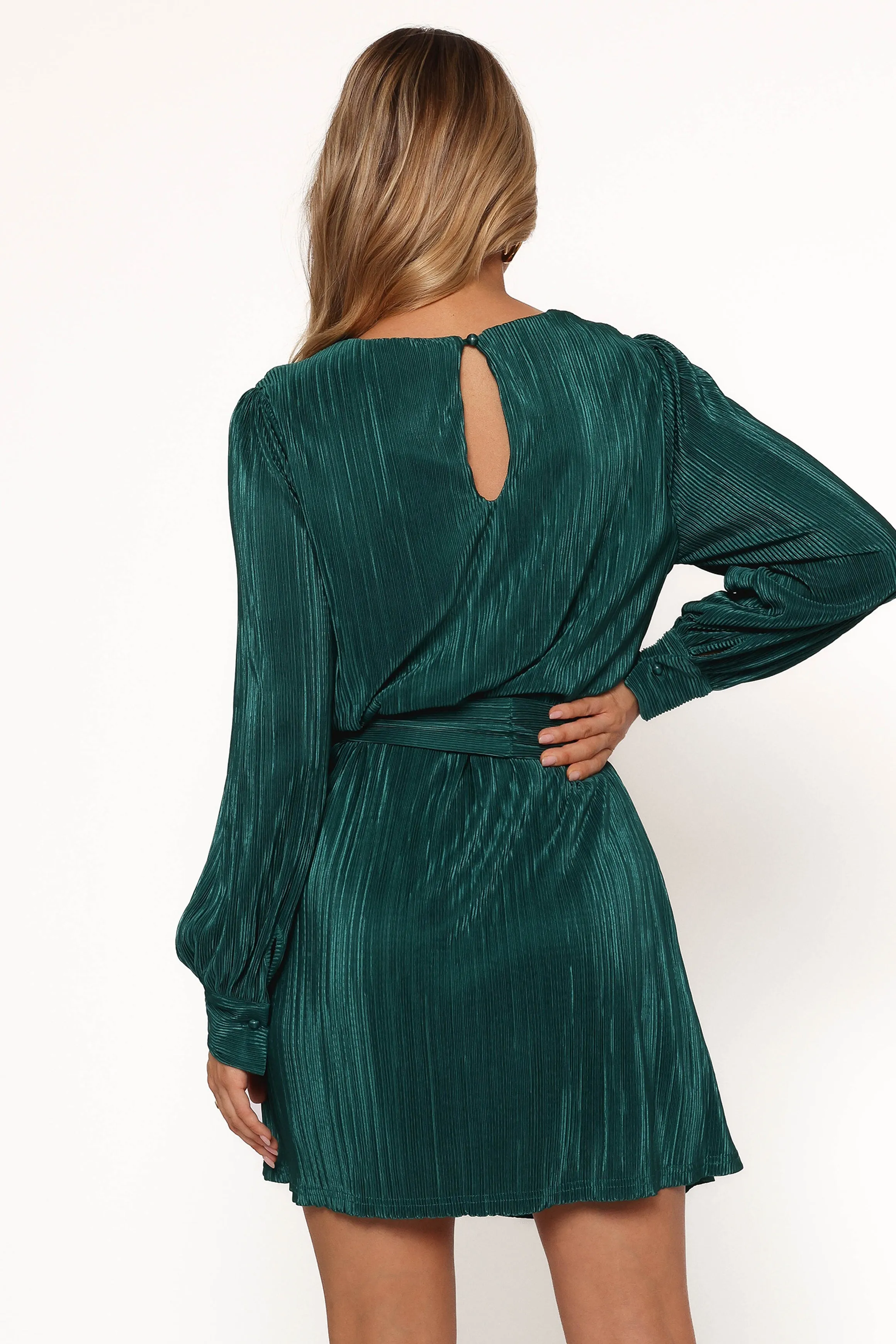 Joy Plisse Mini Dress - Dark Jade sold by Petal & Pup product image thumbnail 5