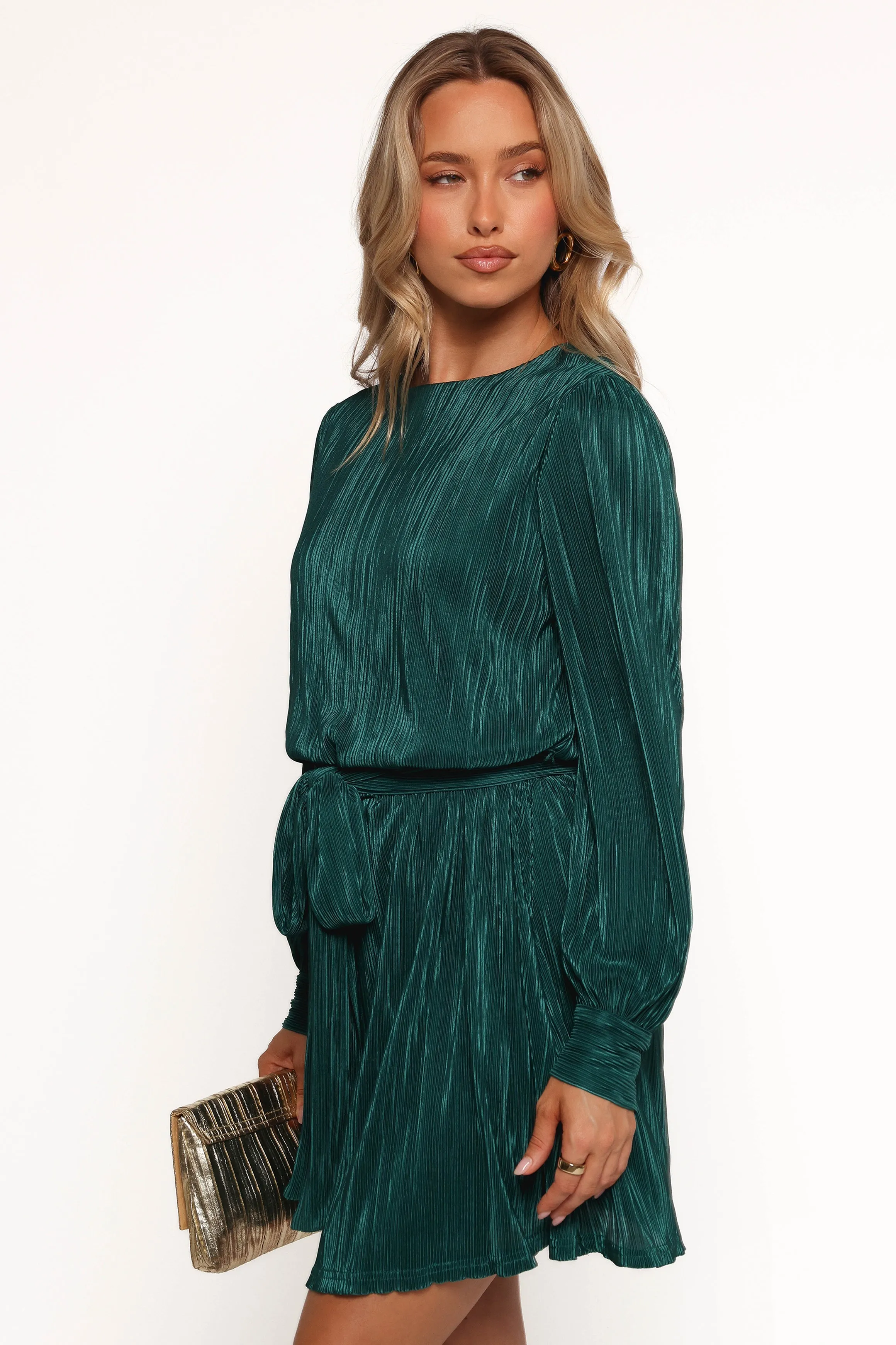 Joy Plisse Mini Dress - Dark Jade sold by Petal & Pup product image thumbnail 2