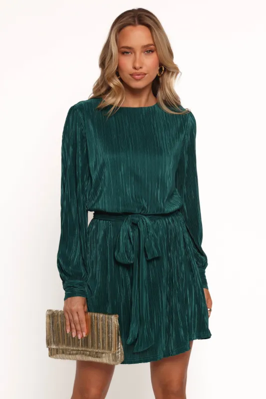 Joy Plisse Mini Dress - Dark Jade sold by Petal & Pup