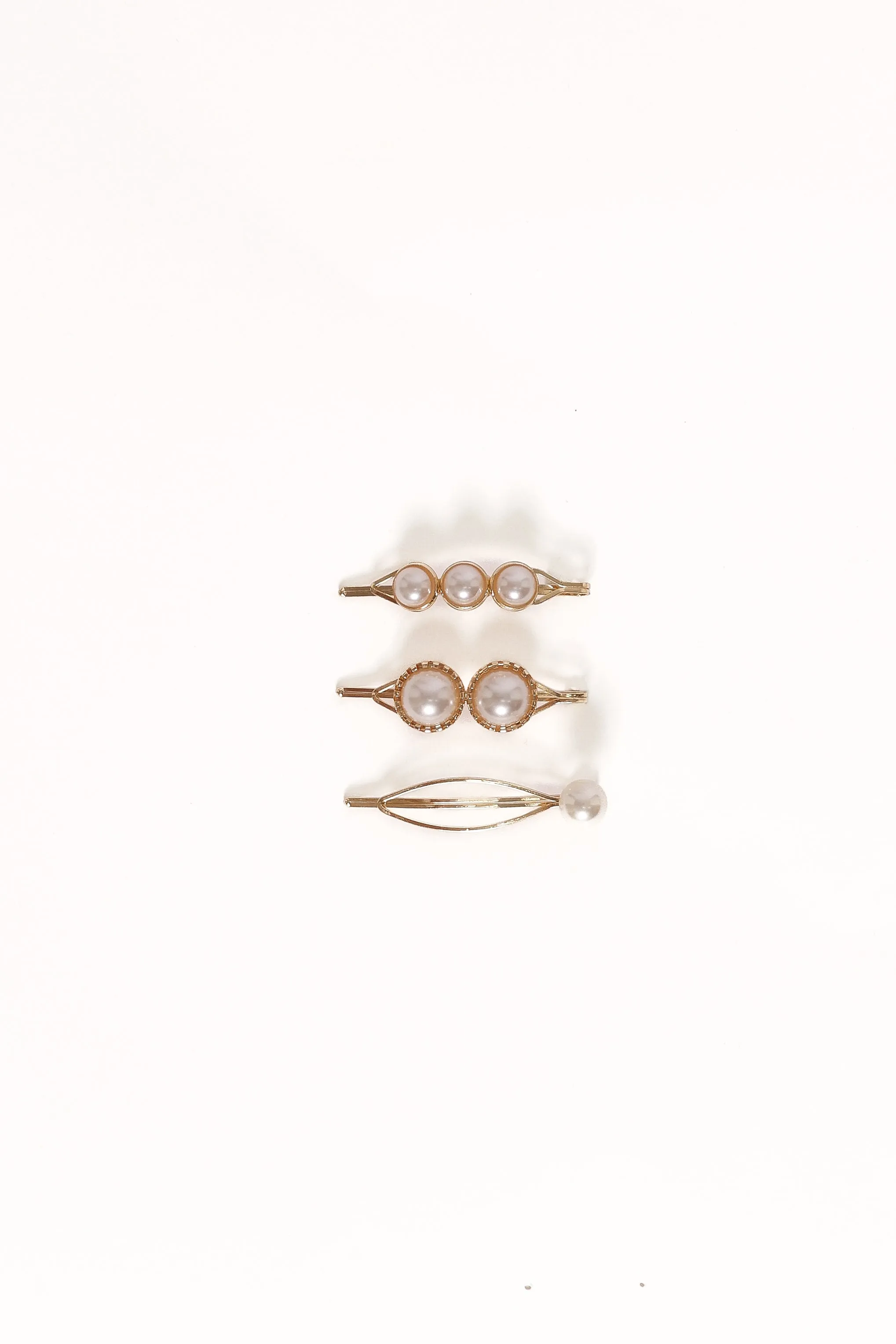 Henrietta Hair Clip Set - Gold/Pearl sold by Petal & Pup product image thumbnail 2