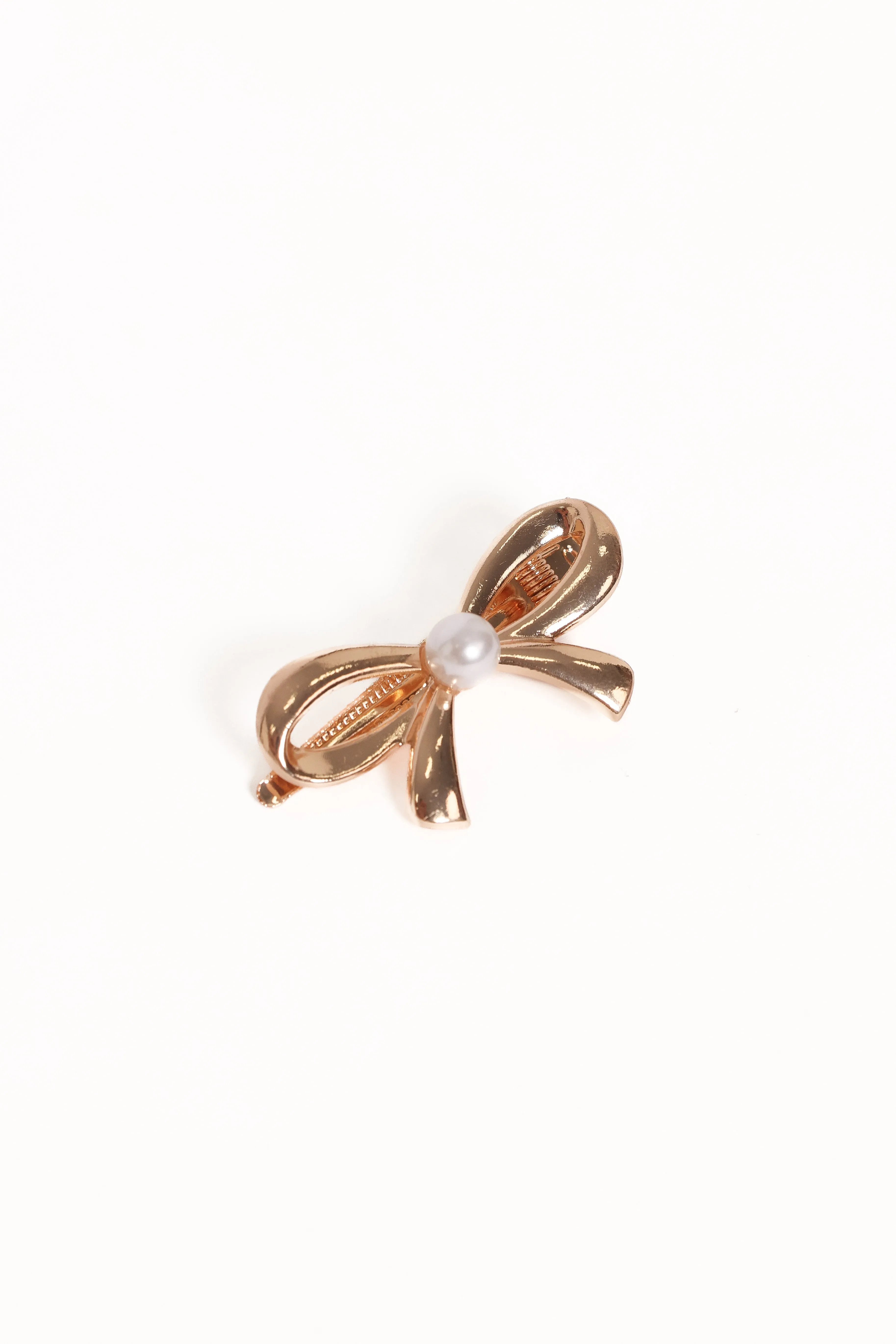 Scout Bow Hair Clip - Gold/Pearl sold by Petal & Pup