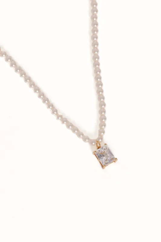 Isobel Necklace - Pearl sold by Petal & Pup