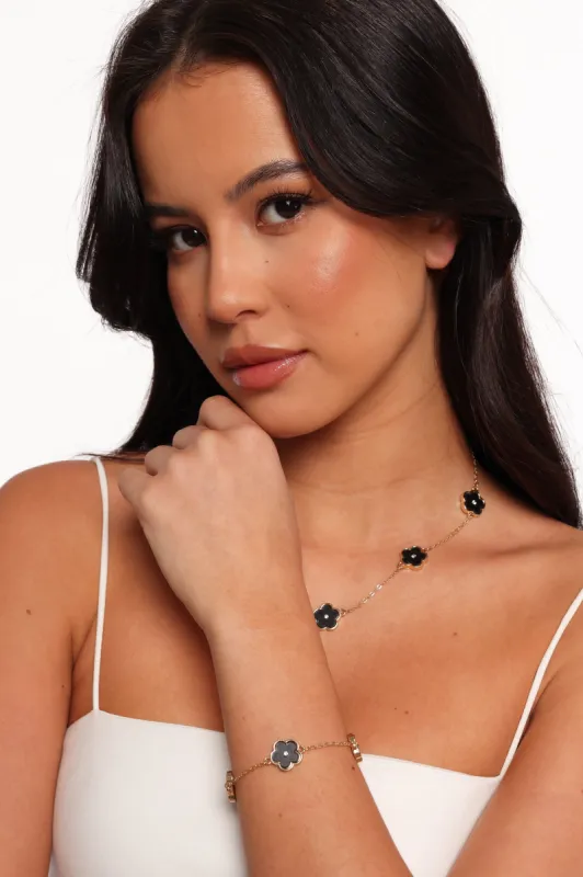 Dorothea Flower Necklace/Bracelet Set - Gold sold by Petal & Pup