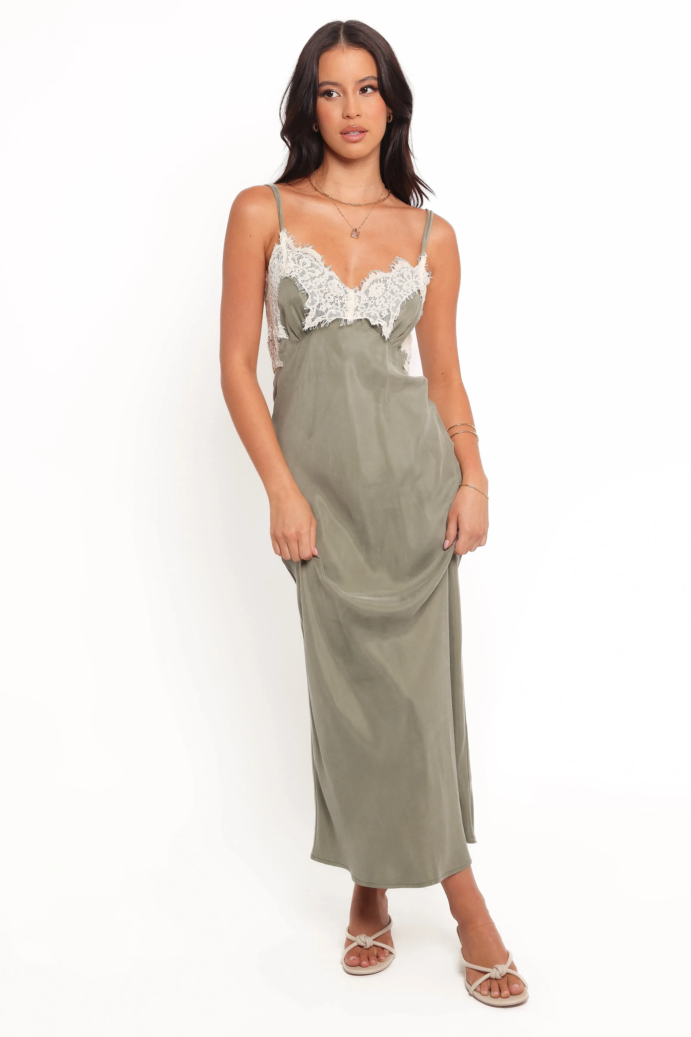 Alita Midi Dress - Olive sold by Petal & Pup