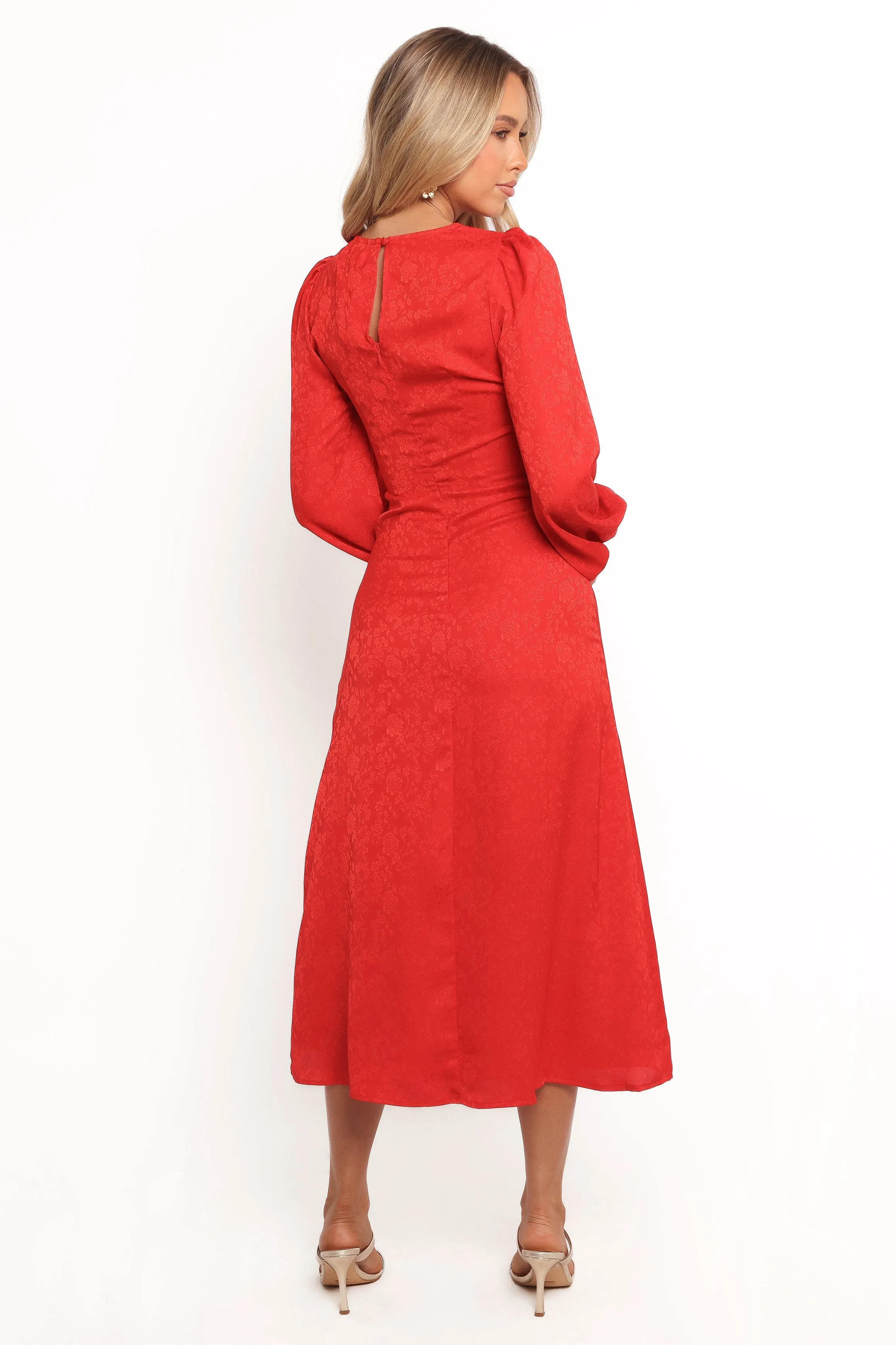 Laine Long Sleeve Midi Dress - Red sold by Petal & Pup product image thumbnail 4