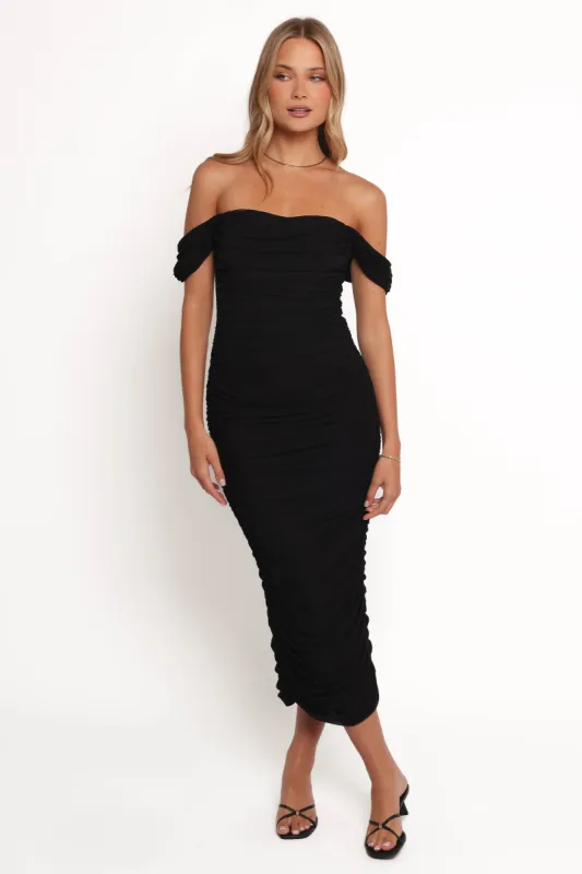 Iona Midi Dress - Black sold by Petal & Pup