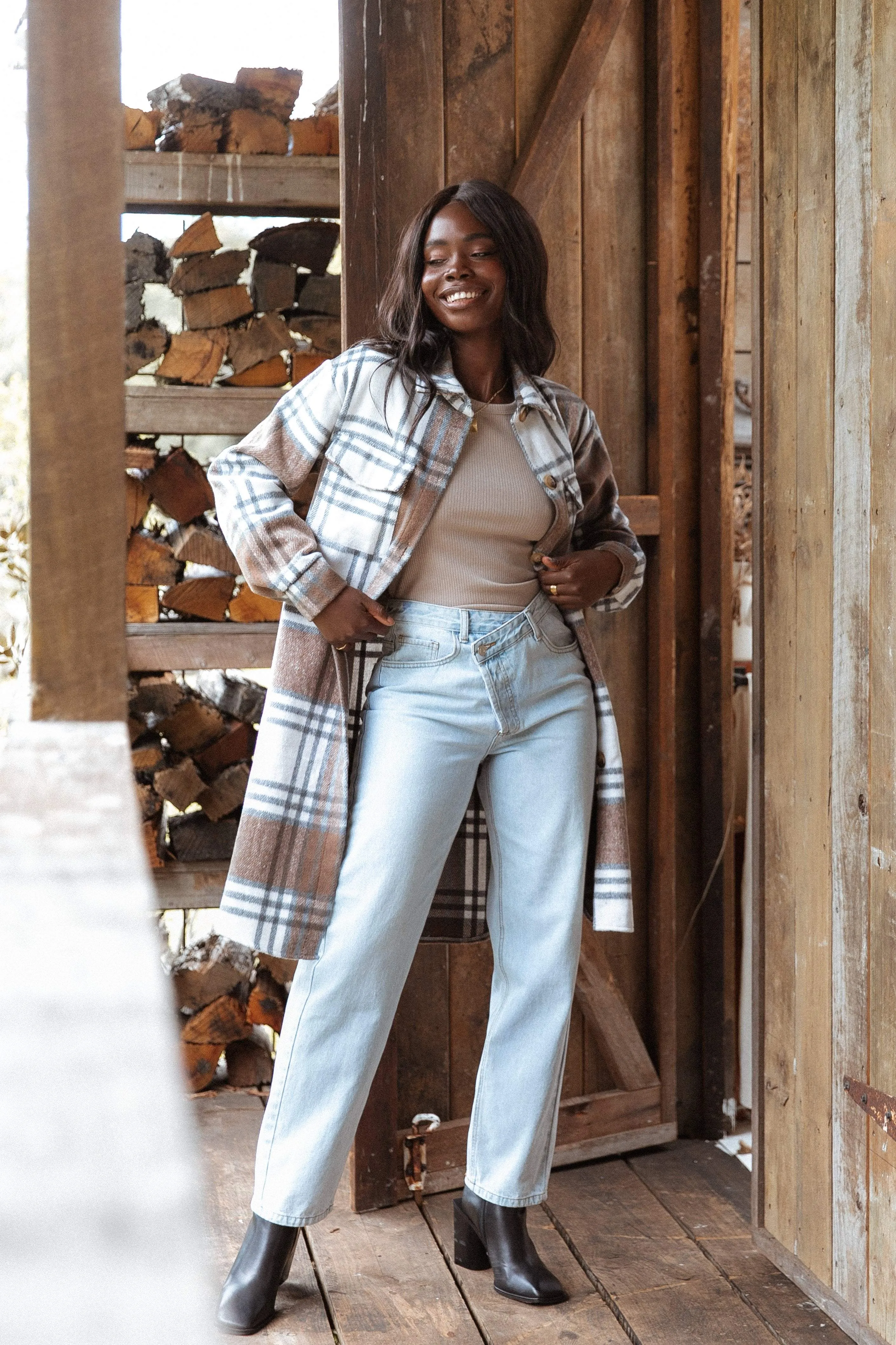 Dion Shacket - Brown Check sold by Petal & Pup product image thumbnail 2