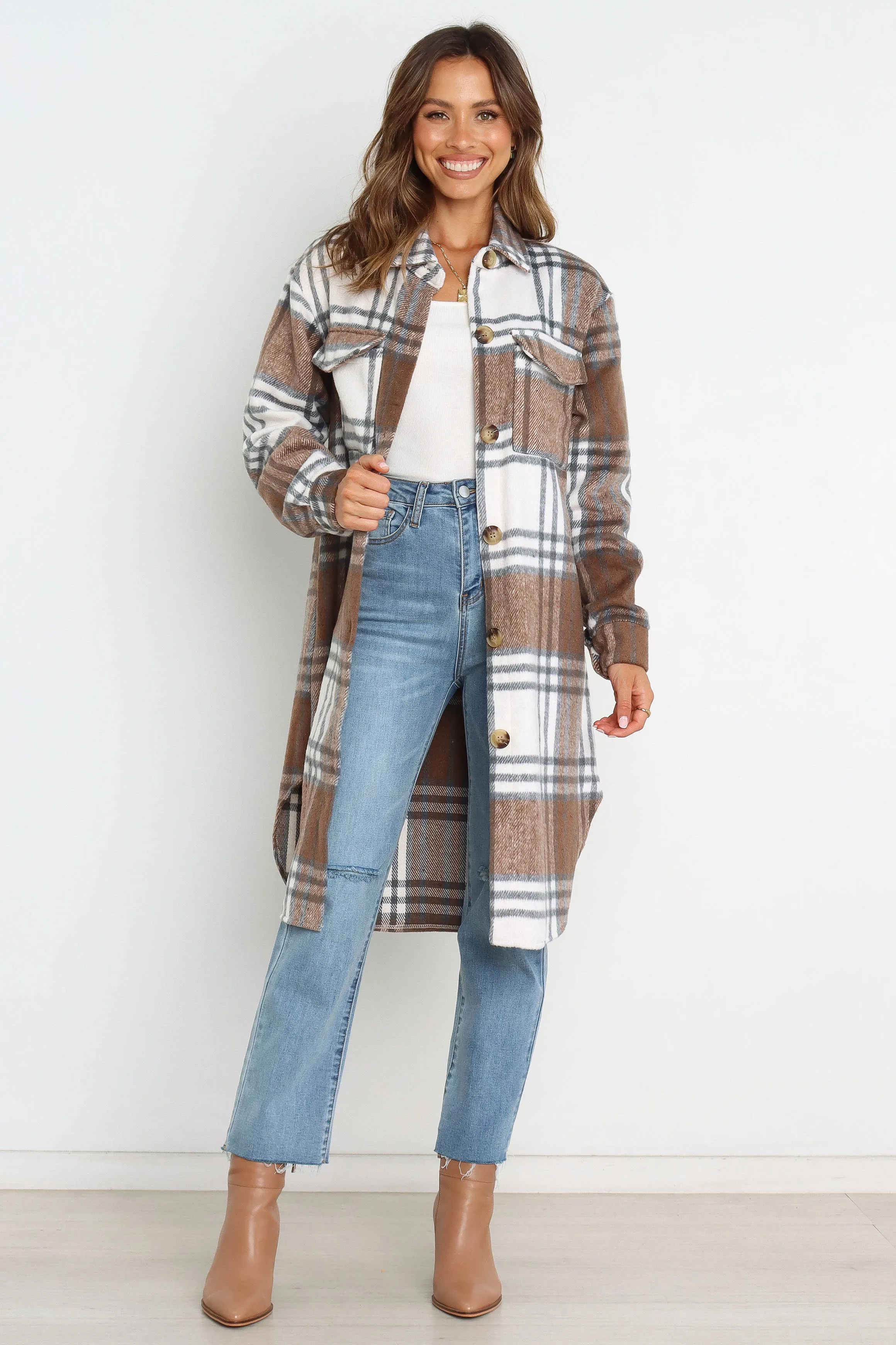 Dion Shacket - Brown Check sold by Petal & Pup product image thumbnail 3