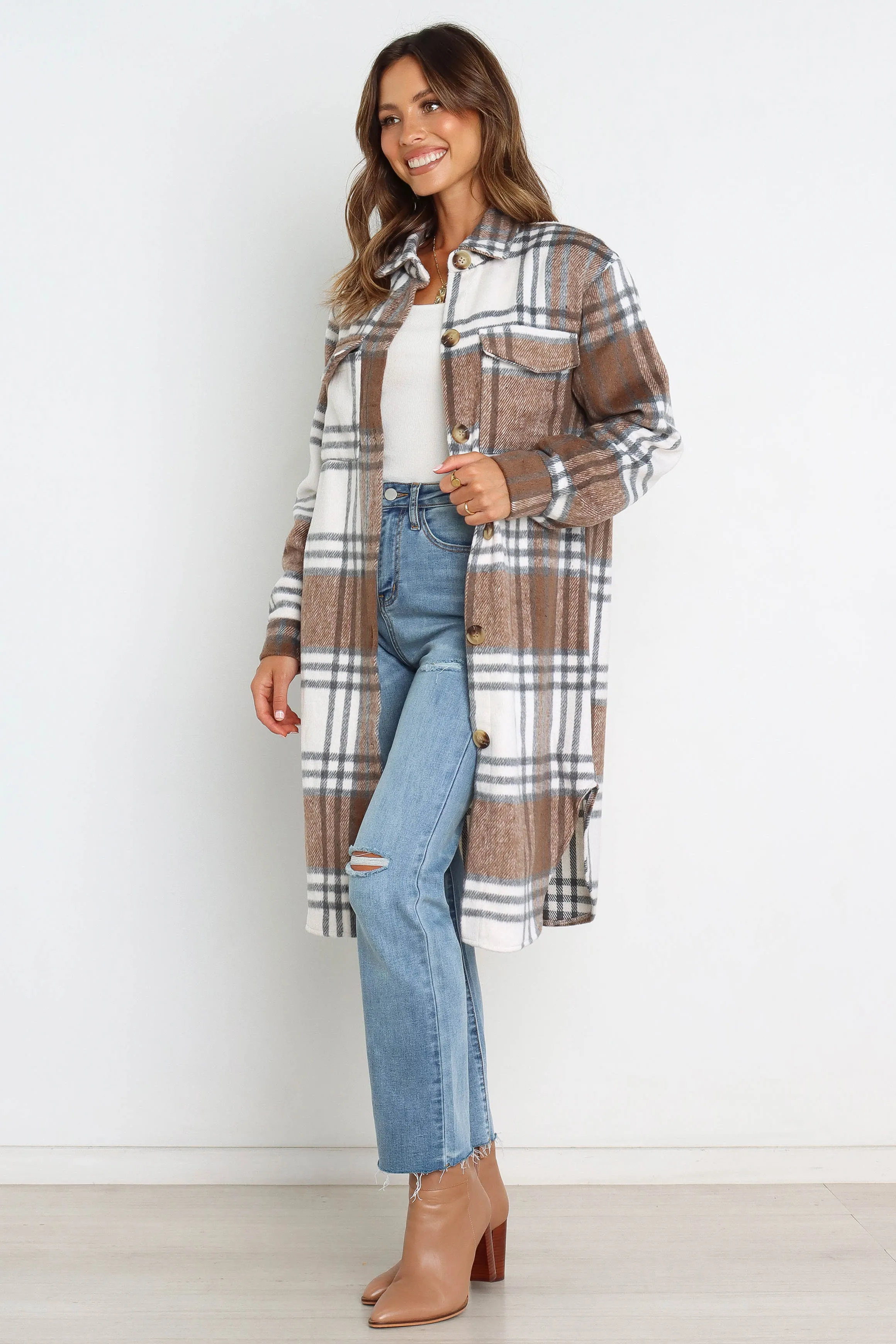 Dion Shacket - Brown Check sold by Petal & Pup product image thumbnail 4