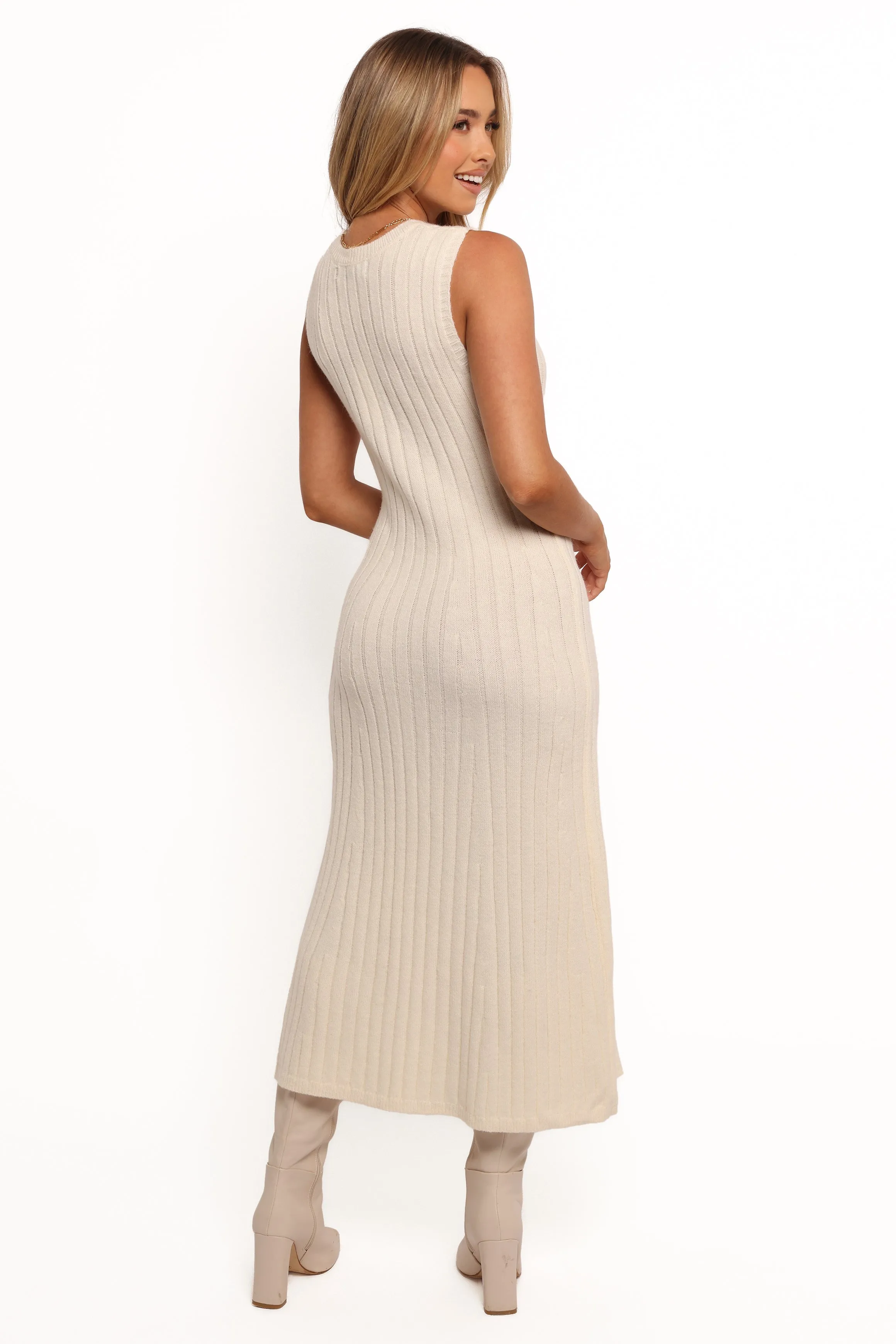 Kellie Knit Midi Dress - White sold by Petal & Pup product image thumbnail 4