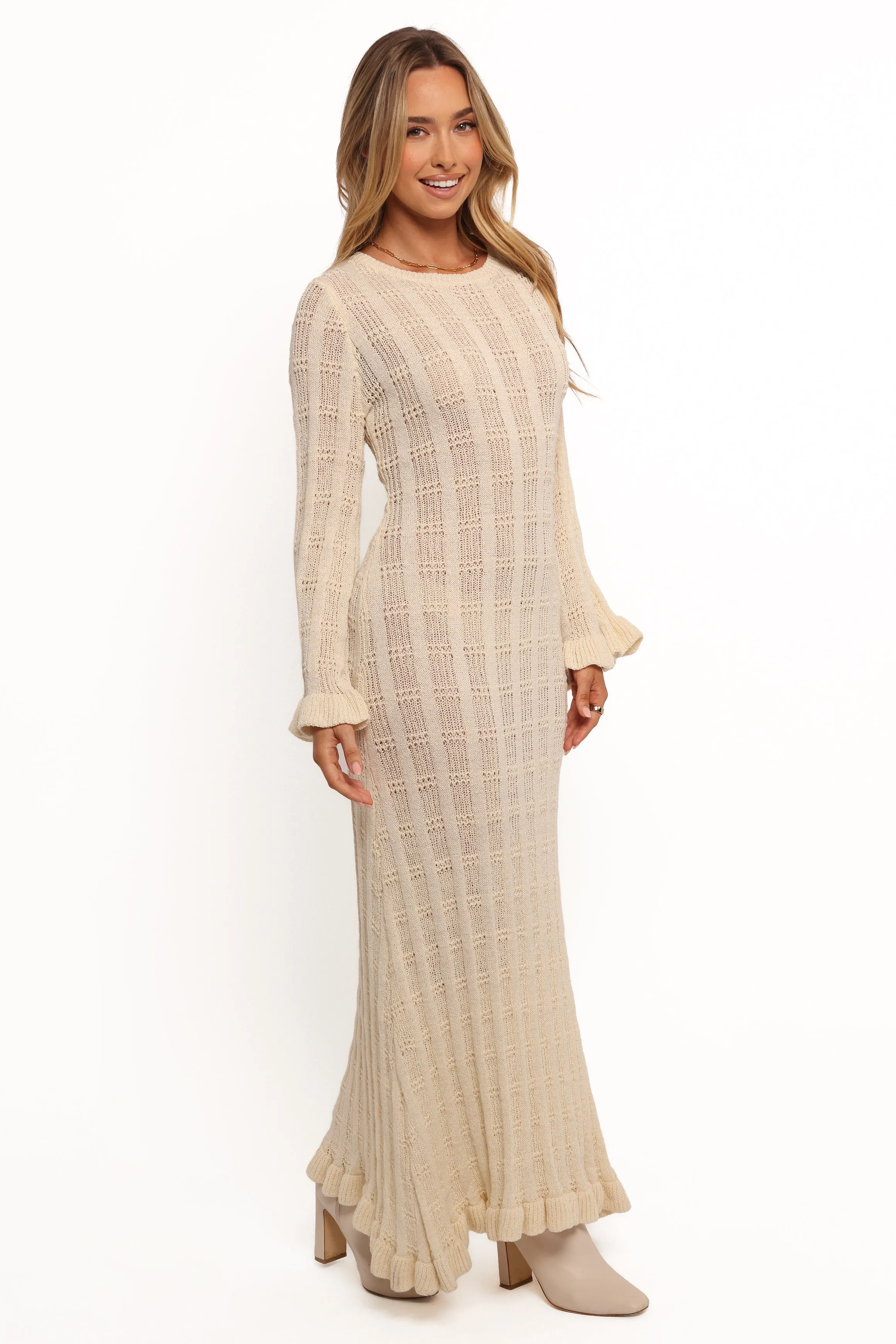 Colter Long Sleeve Maxi Dress - White sold by Petal & Pup product image thumbnail 5