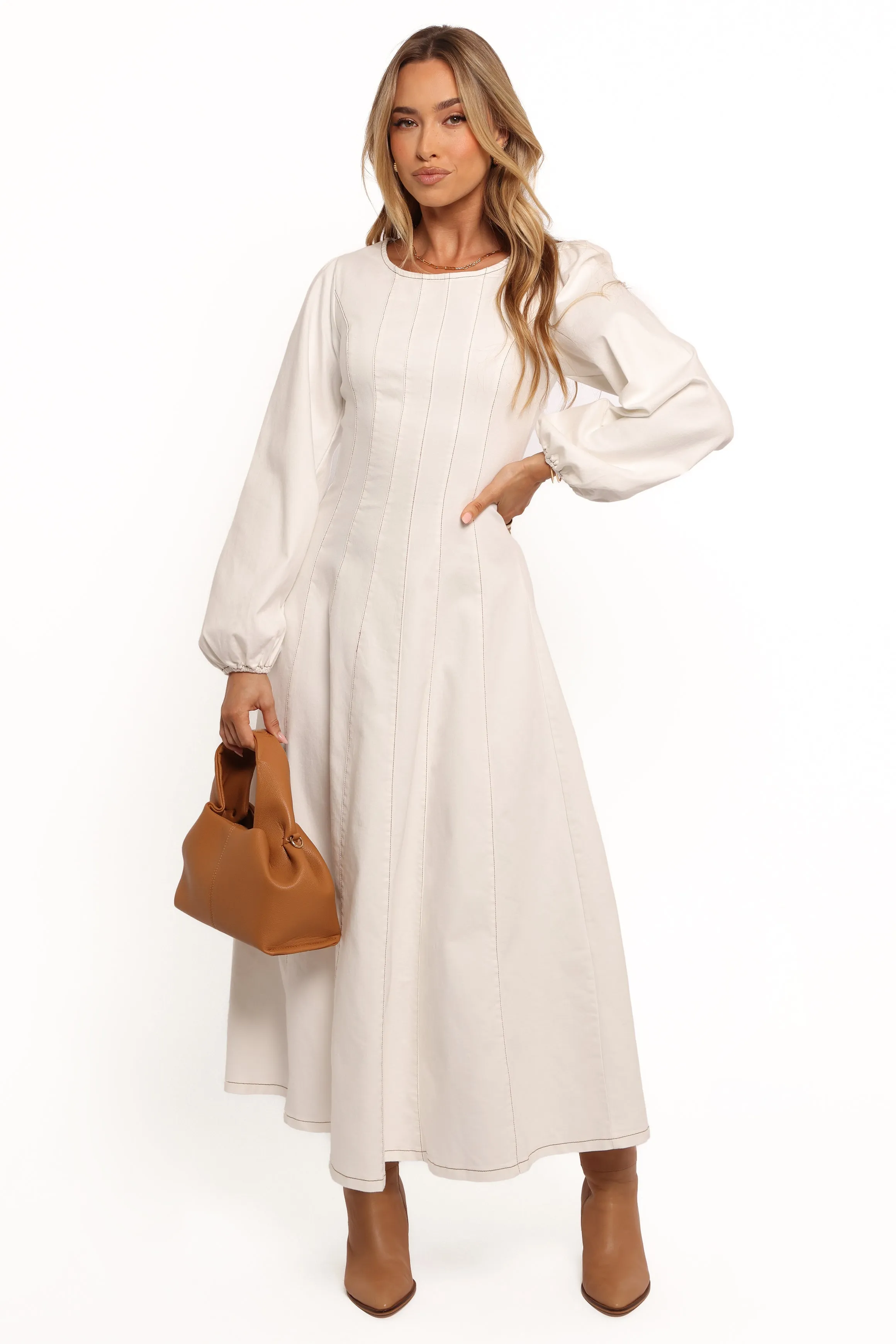 Cilla Midi Dress - White sold by Petal & Pup