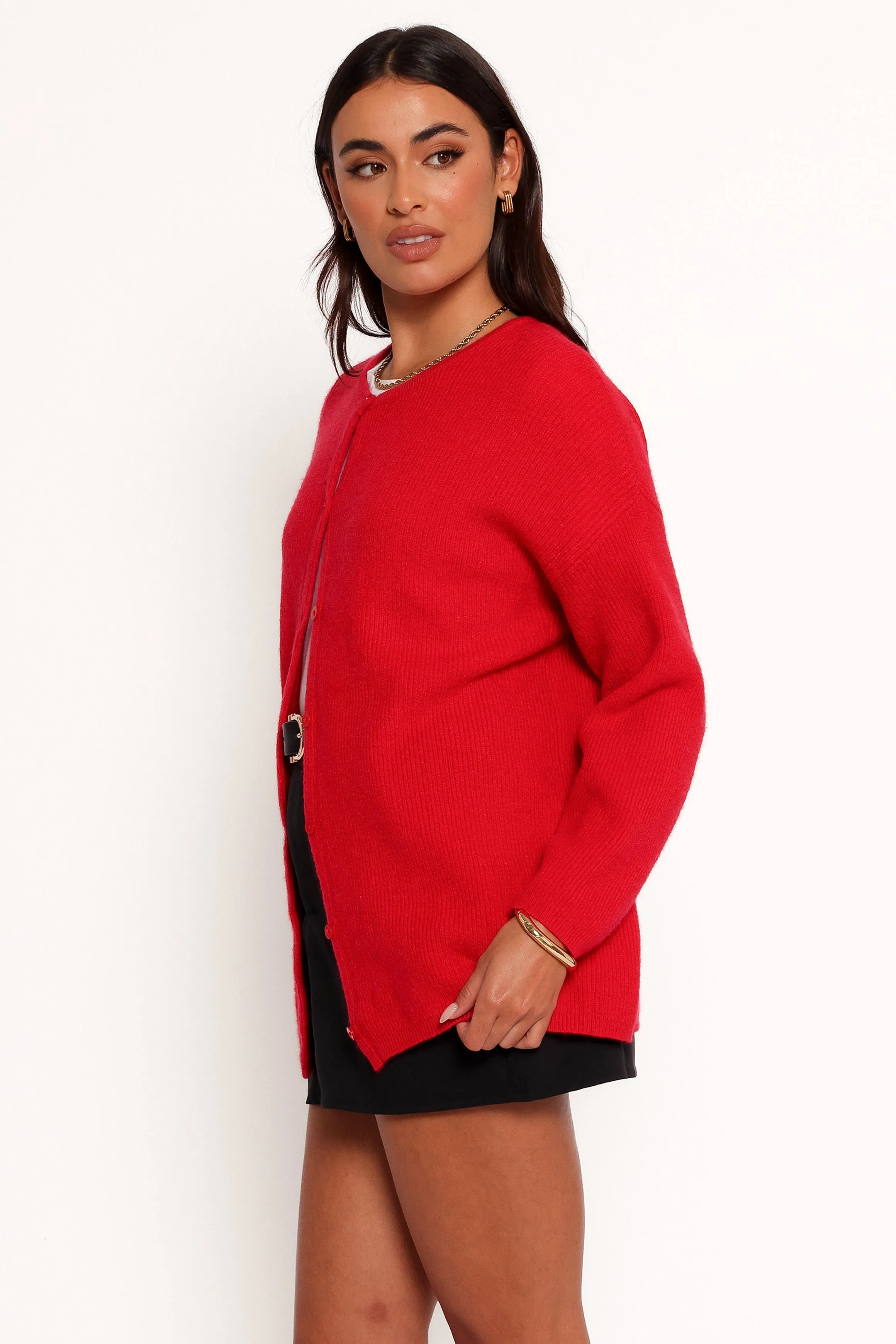 Astor Classic Button Up Cardigan - Red sold by Petal & Pup product image thumbnail 4