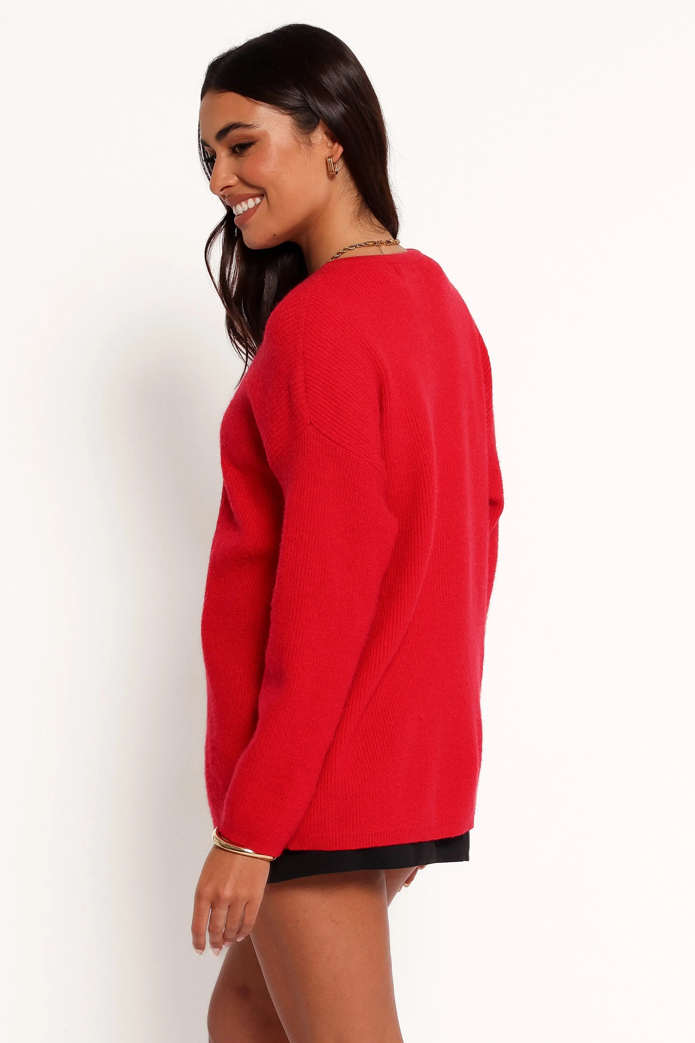 Astor Classic Button Up Cardigan - Red sold by Petal & Pup product image thumbnail 5