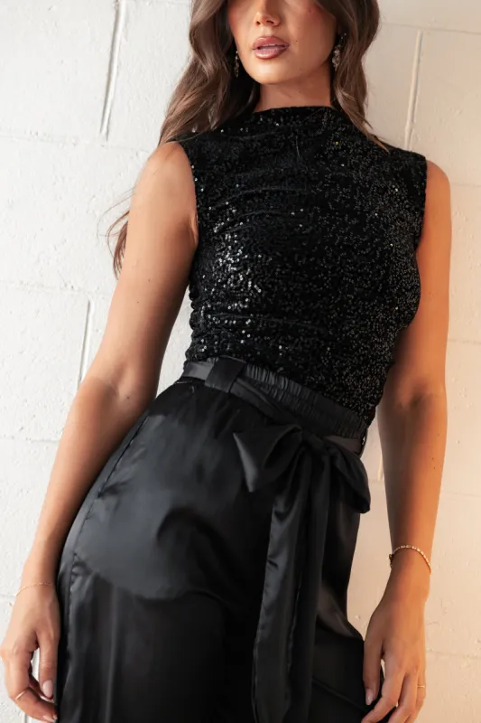 Nissa Sequin Top - Black sold by Petal & Pup