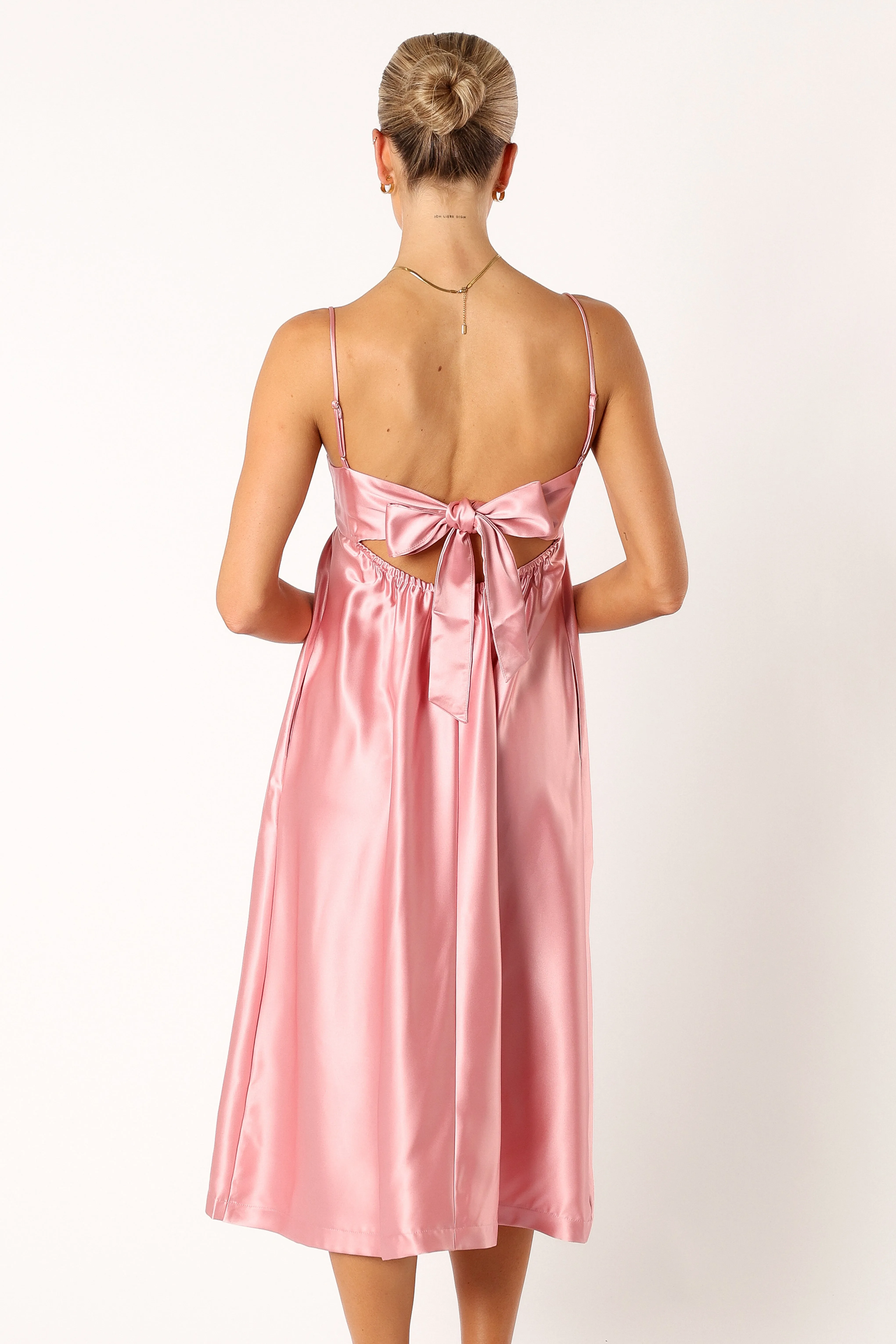 Teagan Bow Back Midi Dress - Soft Pink sold by Petal & Pup product image thumbnail 4