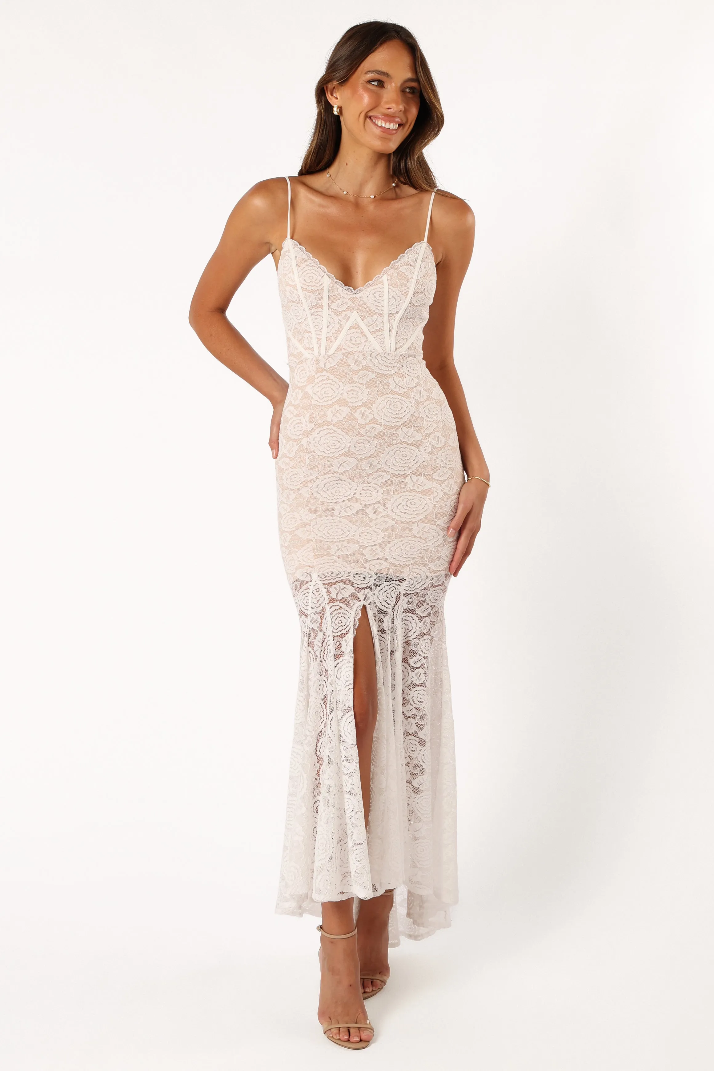 Kinny Lace Maxi Dress - White sold by Petal & Pup