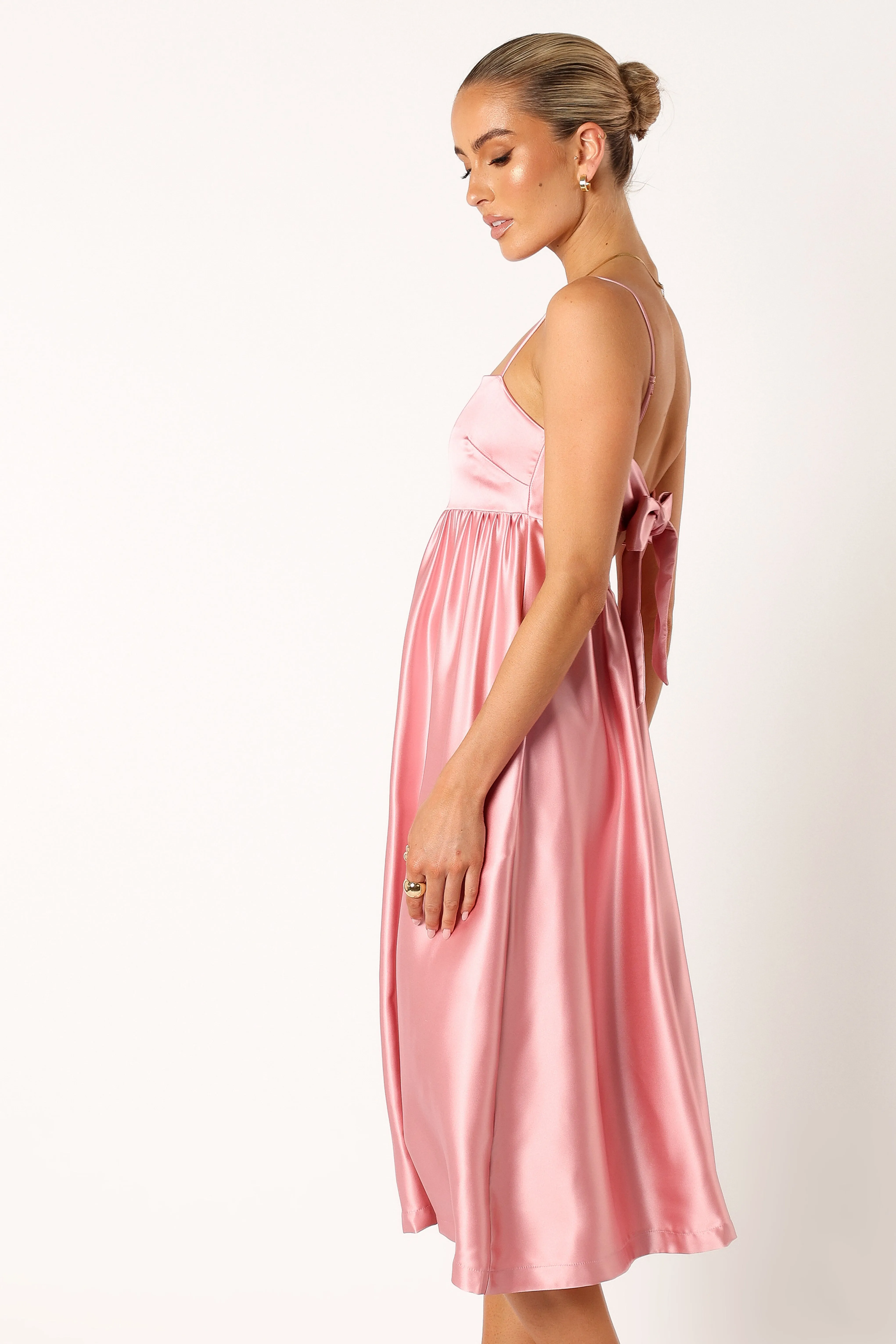 Teagan Bow Back Midi Dress - Soft Pink sold by Petal & Pup product image thumbnail 3