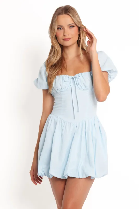 Leane Mini Dress - Soft Blue sold by Petal & Pup