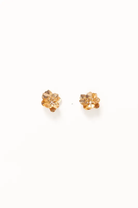 Isobel Flower Earrings - Gold sold by Petal & Pup