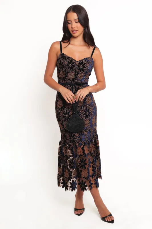 Alara Midi Dress - Navy sold by Petal & Pup