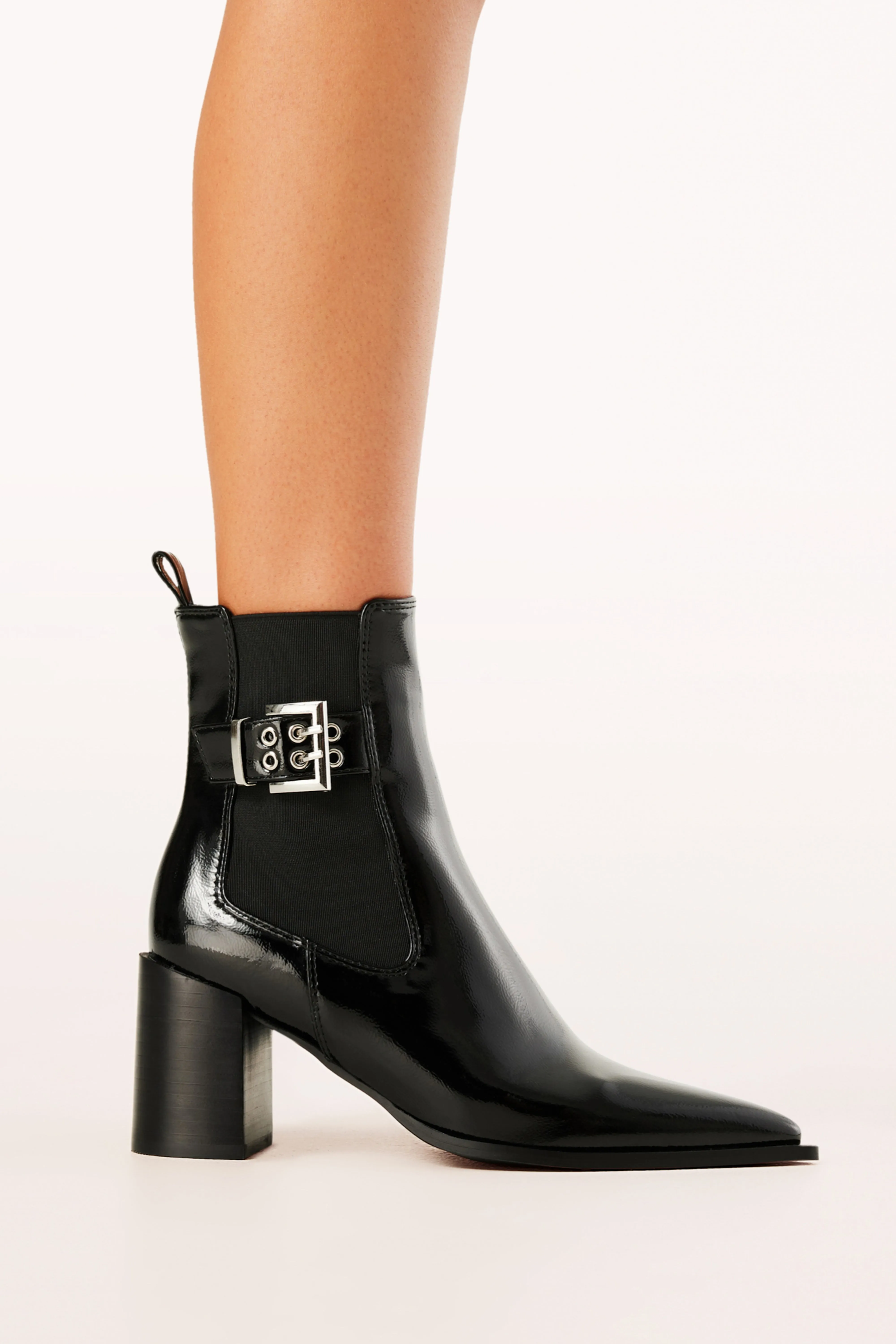 Sevara Booties - Black Crinkle Patent sold by Petal & Pup product image thumbnail 2