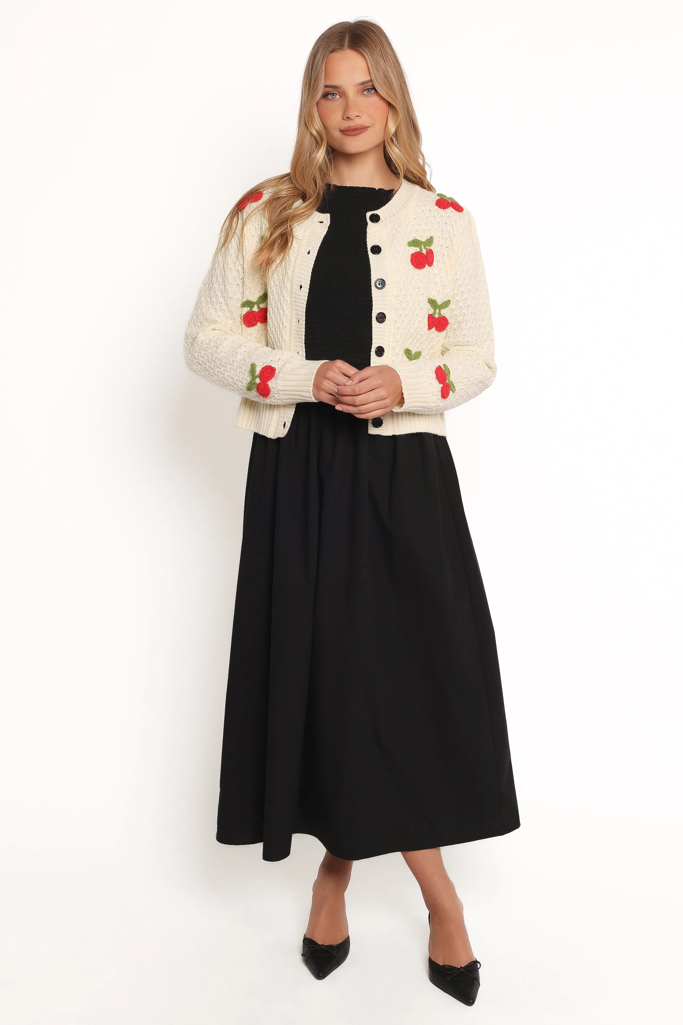 Trudie Cherry Cardigan - Cream sold by Petal & Pup product image thumbnail 4
