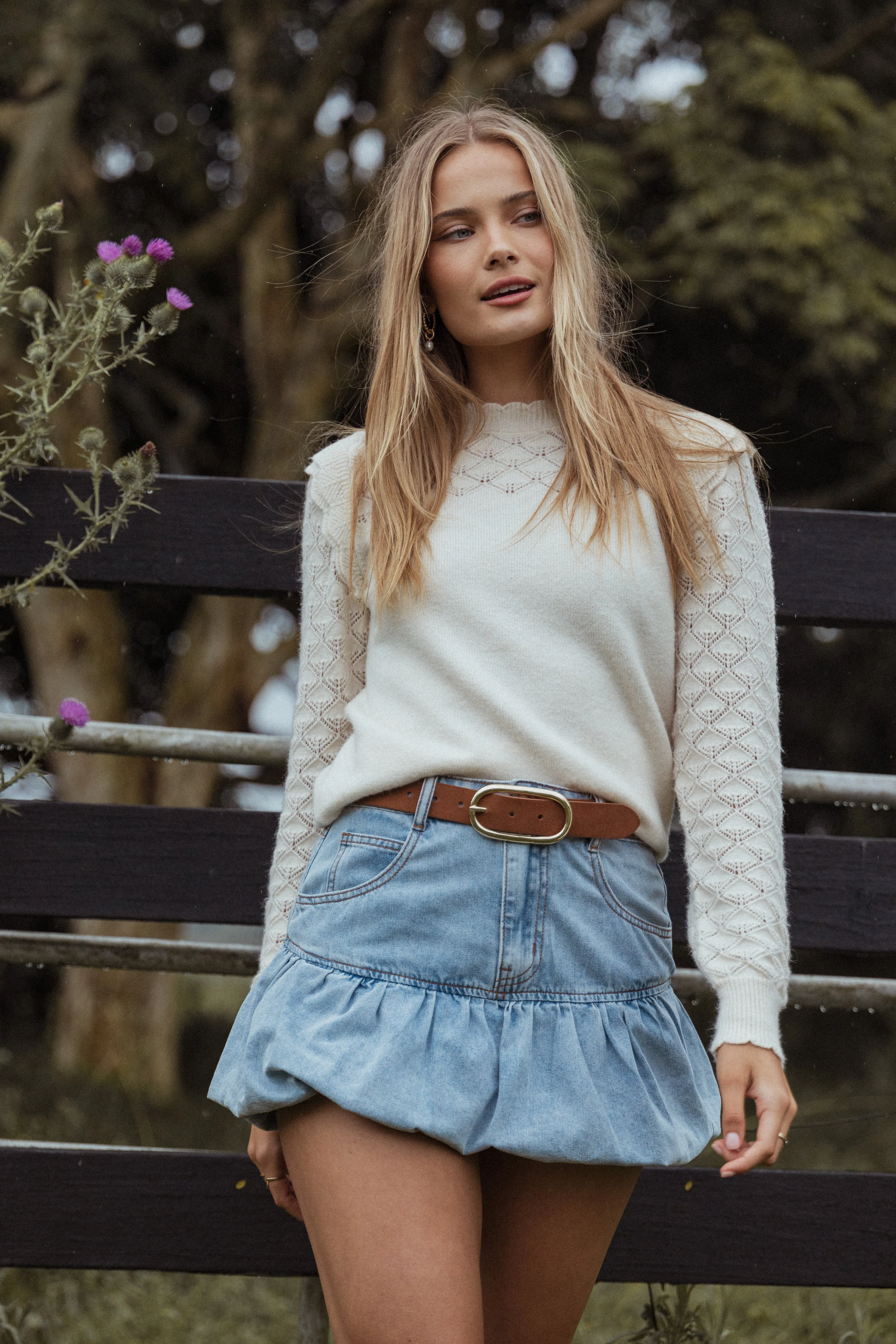 Fomi Denim Bubble Skirt - Medium Denim sold by Petal & Pup product image thumbnail 2