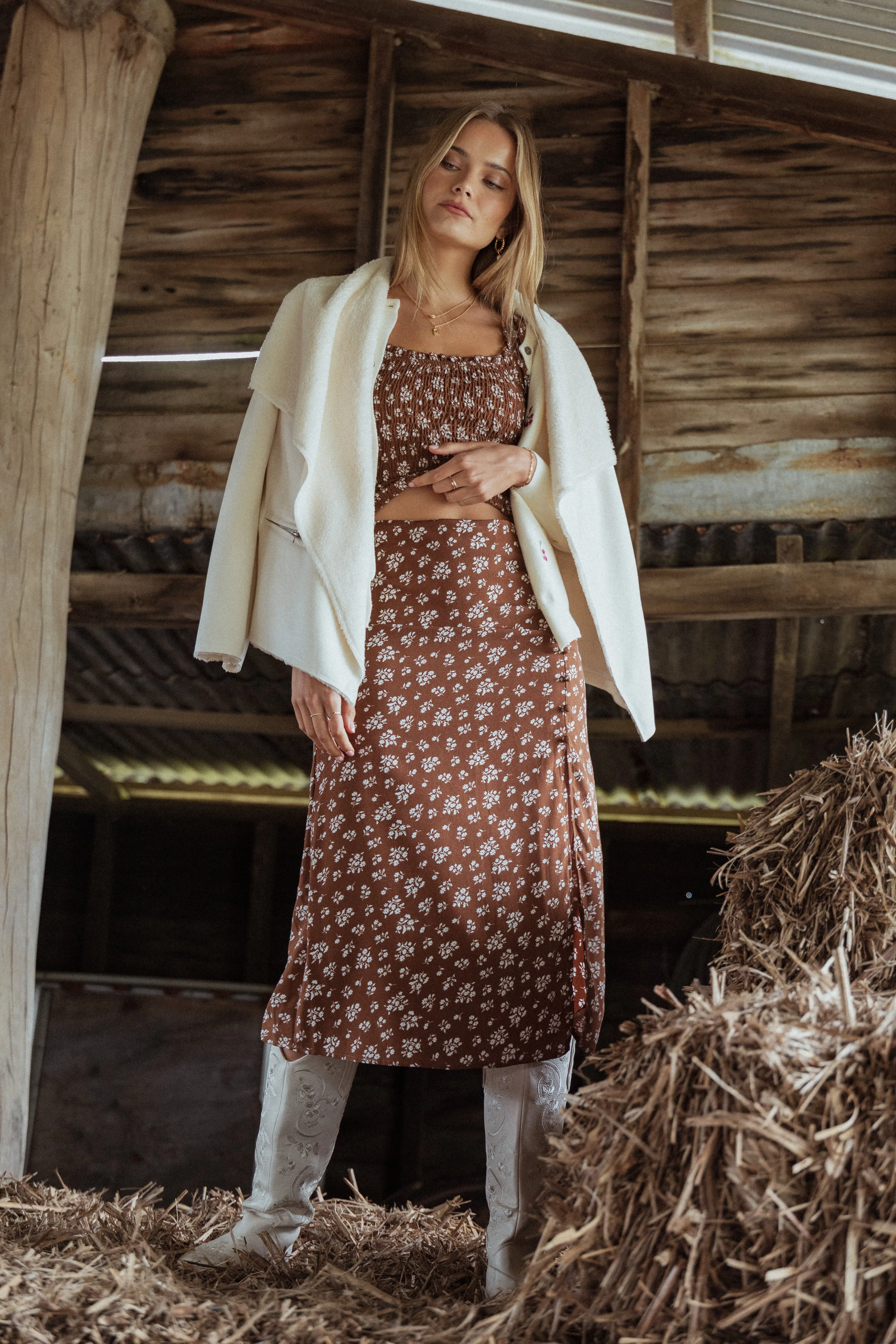 Zola Skirt Set - Brown Ditsy Floral sold by Petal & Pup product image thumbnail 2