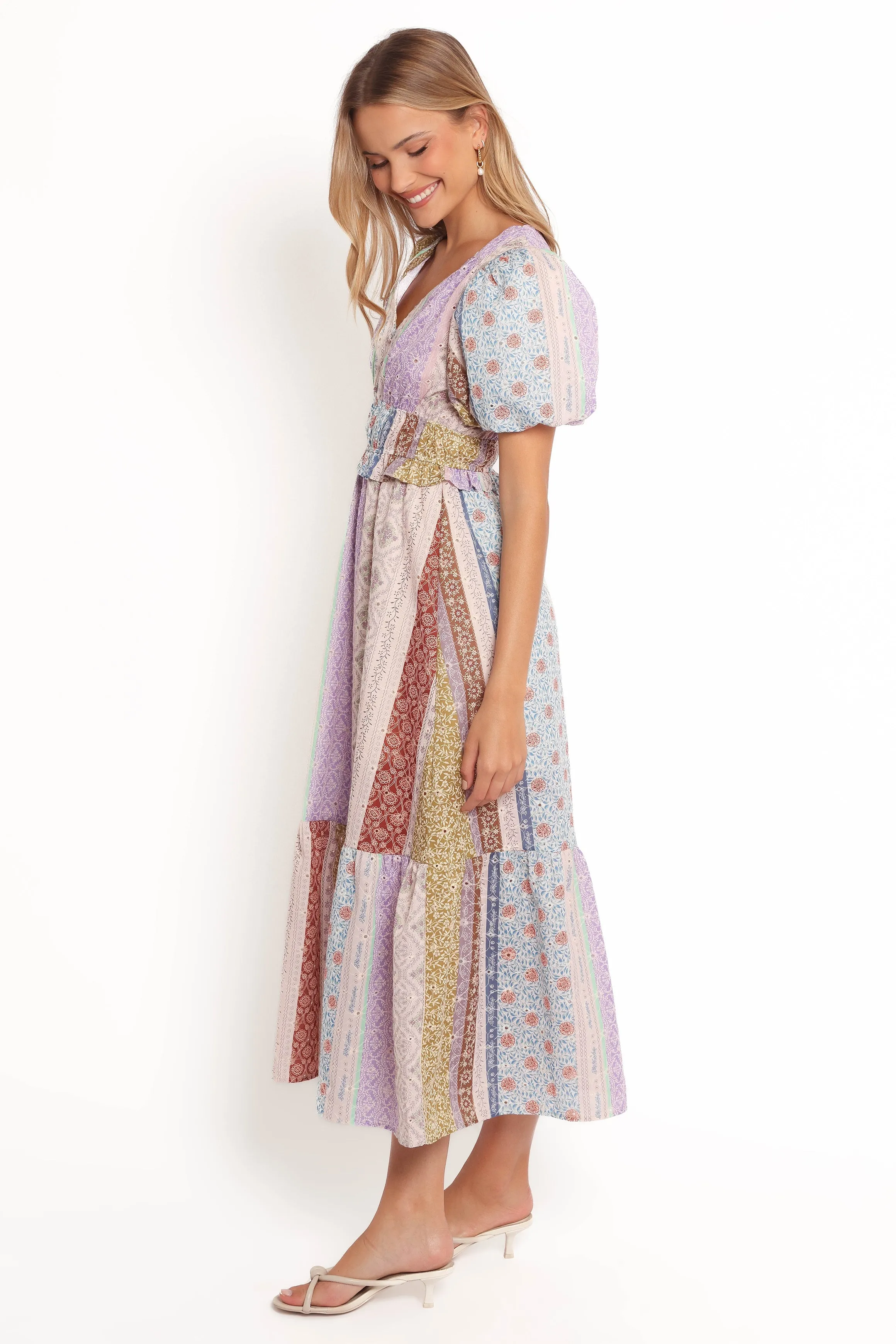 Verona Patchwork Midi Dress - Botanic Multi sold by Petal & Pup product image thumbnail 3