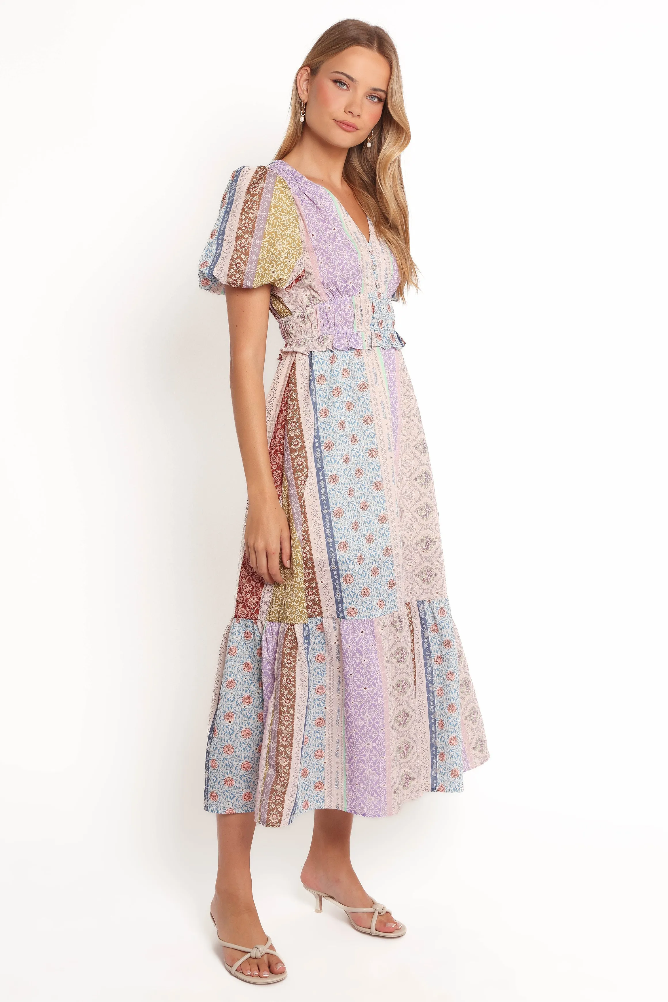 Verona Patchwork Midi Dress - Botanic Multi sold by Petal & Pup product image thumbnail 5