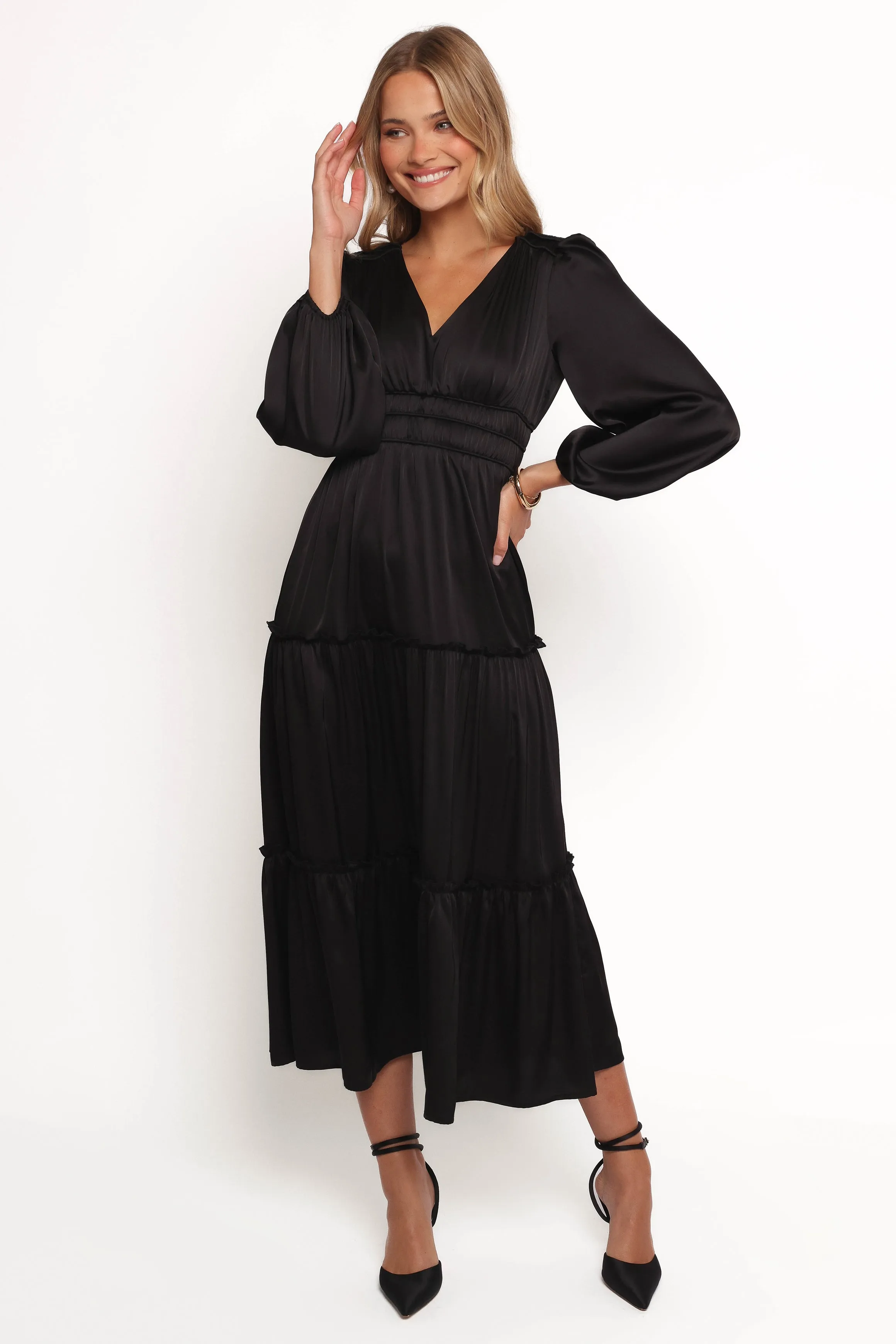 Rowen Long Sleeve Maxi Dress - Black sold by Petal & Pup product image thumbnail 2