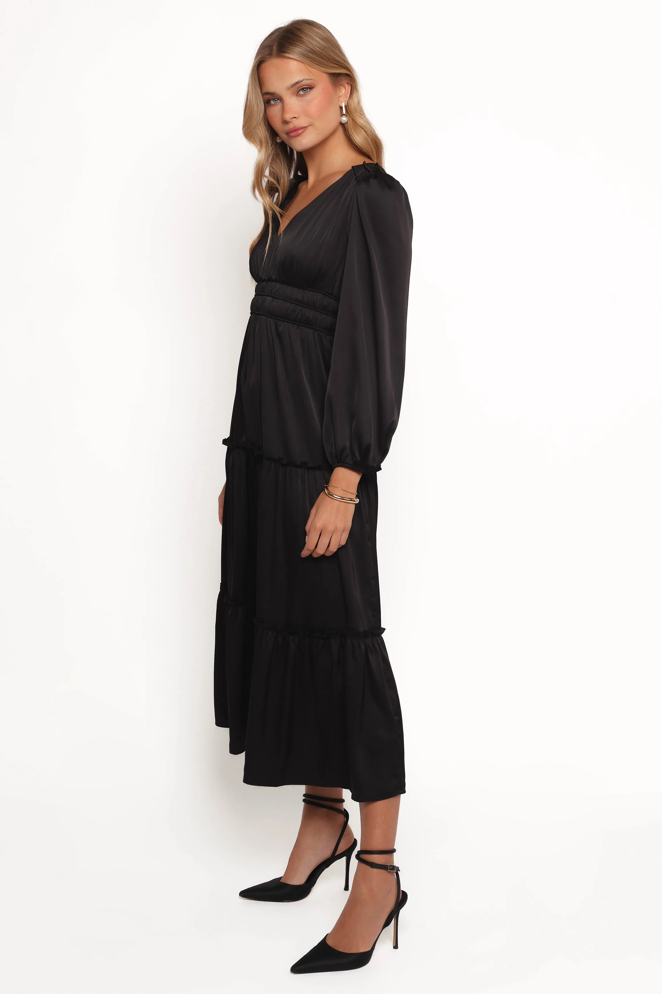 Rowen Long Sleeve Maxi Dress - Black sold by Petal & Pup product image thumbnail 3