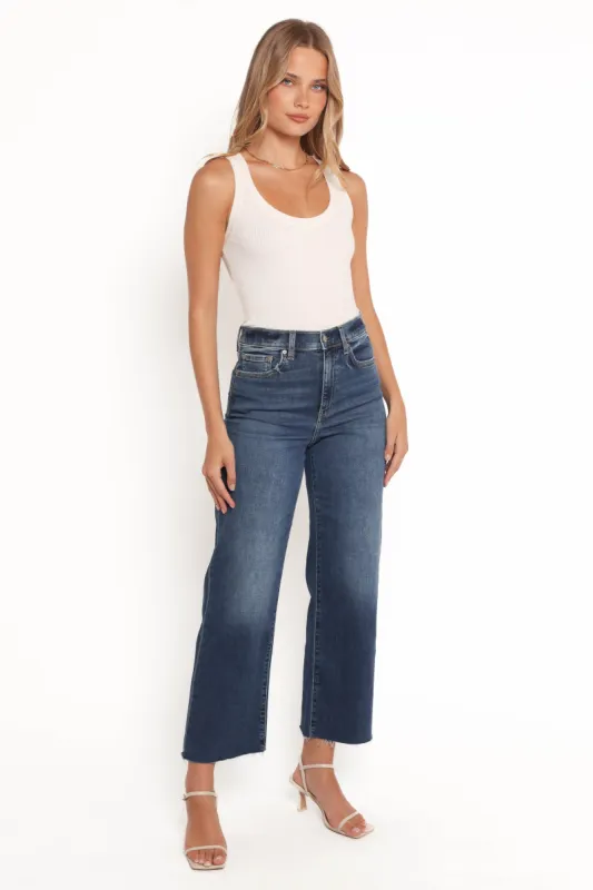 Pleaser Wide Leg Crop Jean - Uptown sold by Petal & Pup