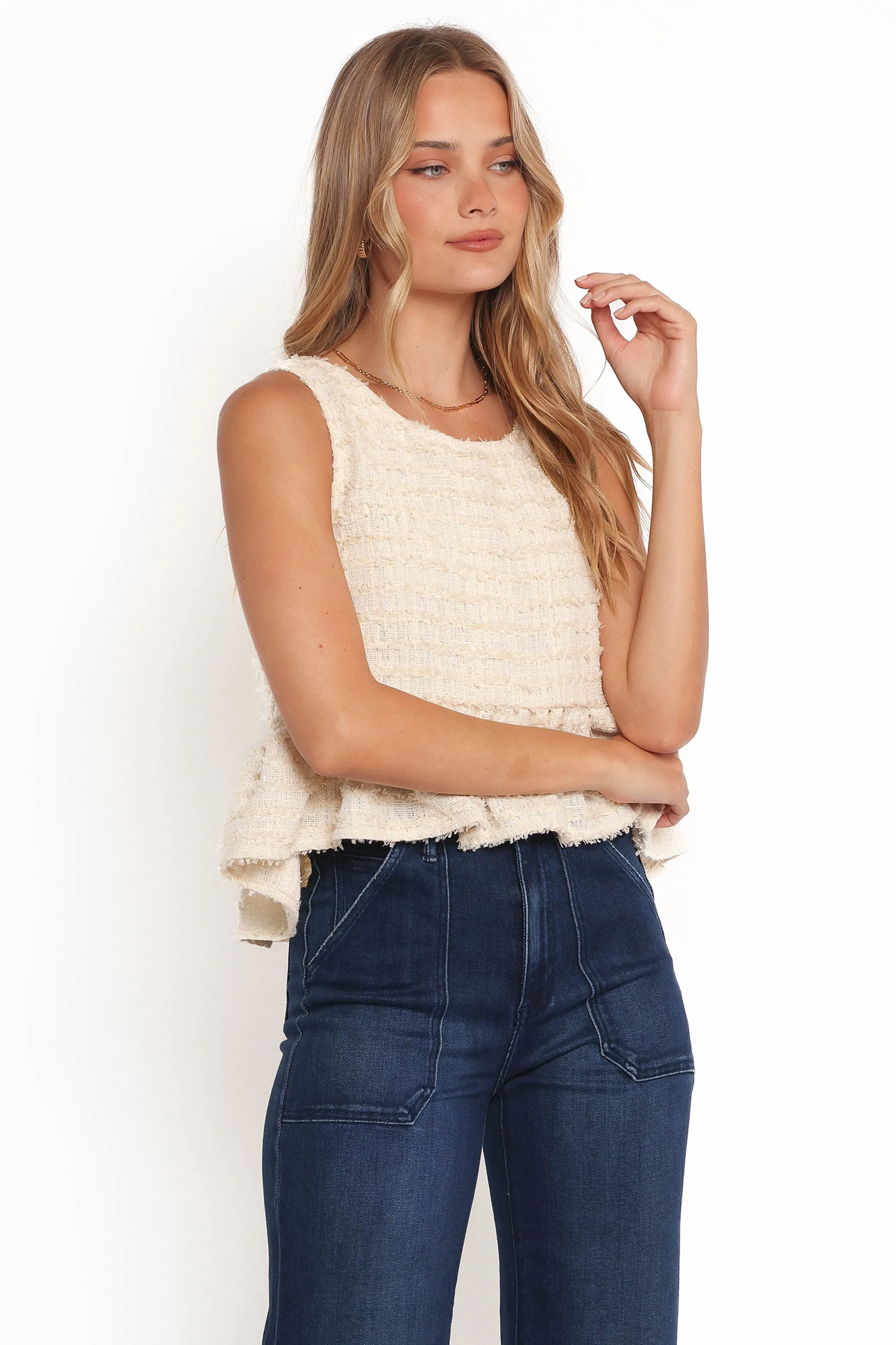 Fren Ruffle Top - Cream sold by Petal & Pup product image thumbnail 5