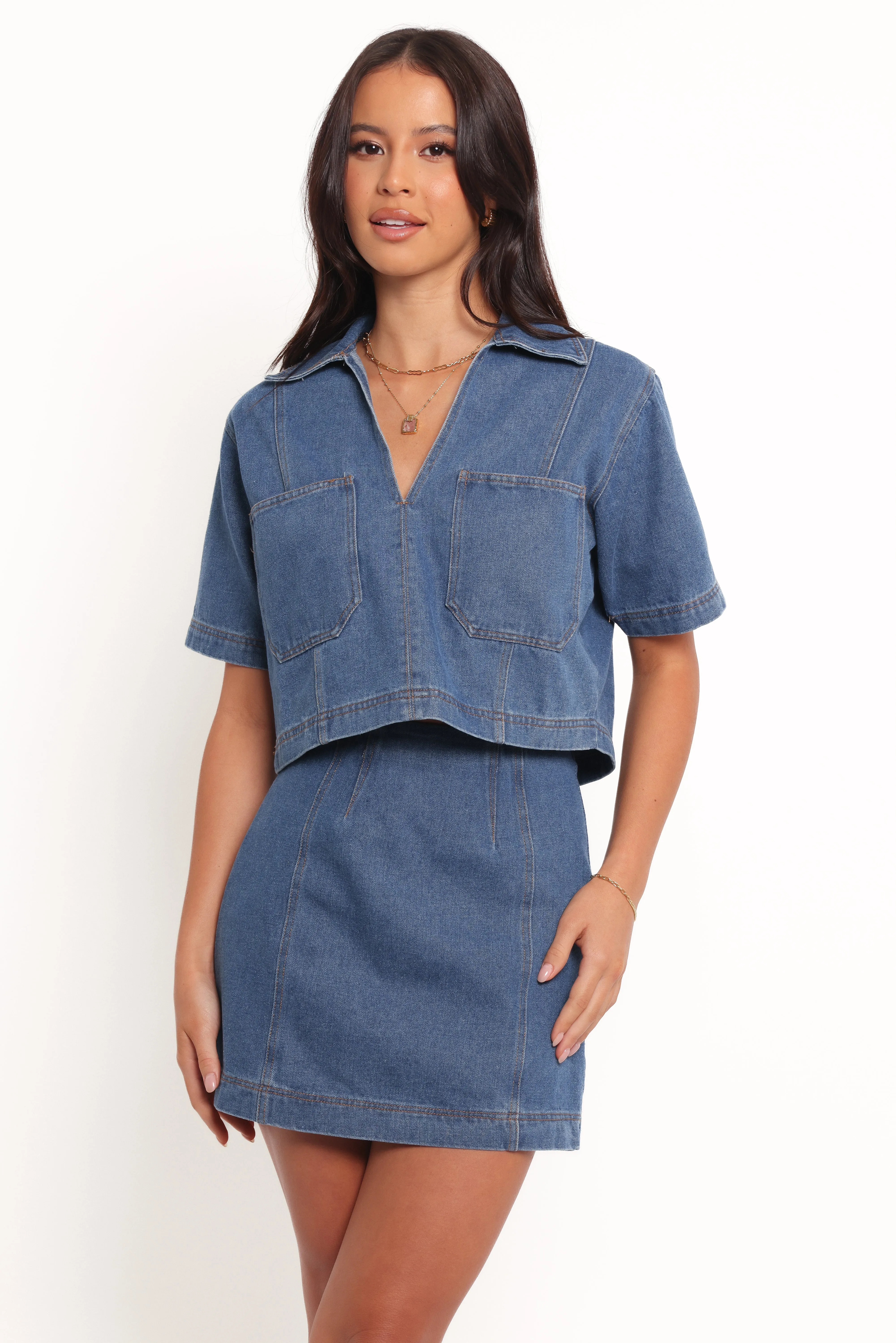 Cera Two Piece Set - Medium Denim sold by Petal & Pup