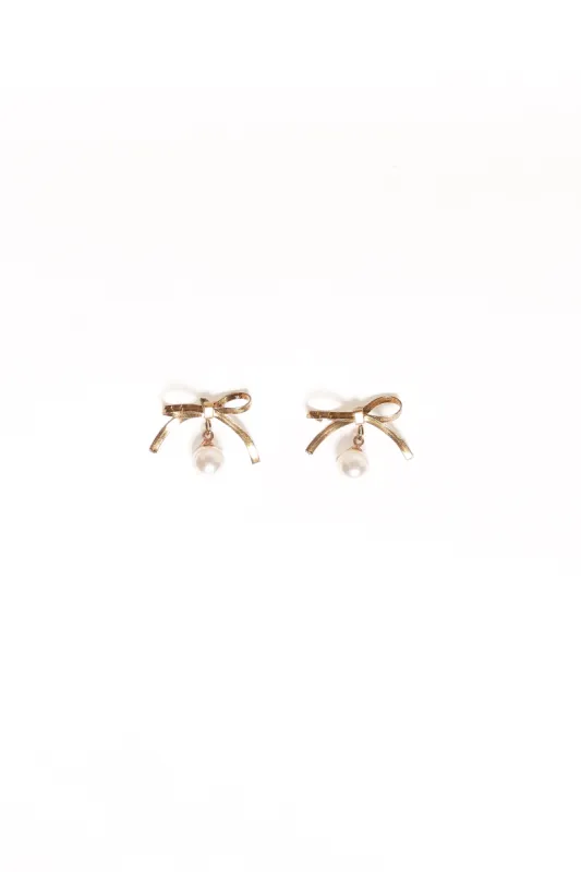 Aurora Bow Earrings - Gold sold by Petal & Pup