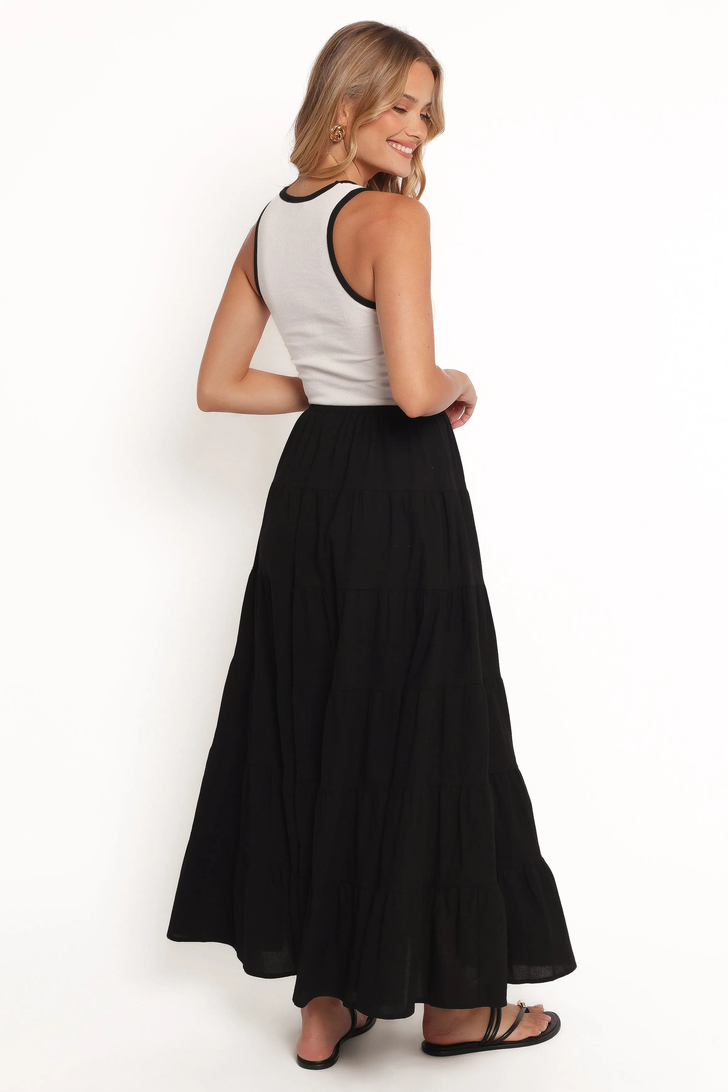 Archy Tiered Maxi Skirt - Black sold by Petal & Pup product image thumbnail 4