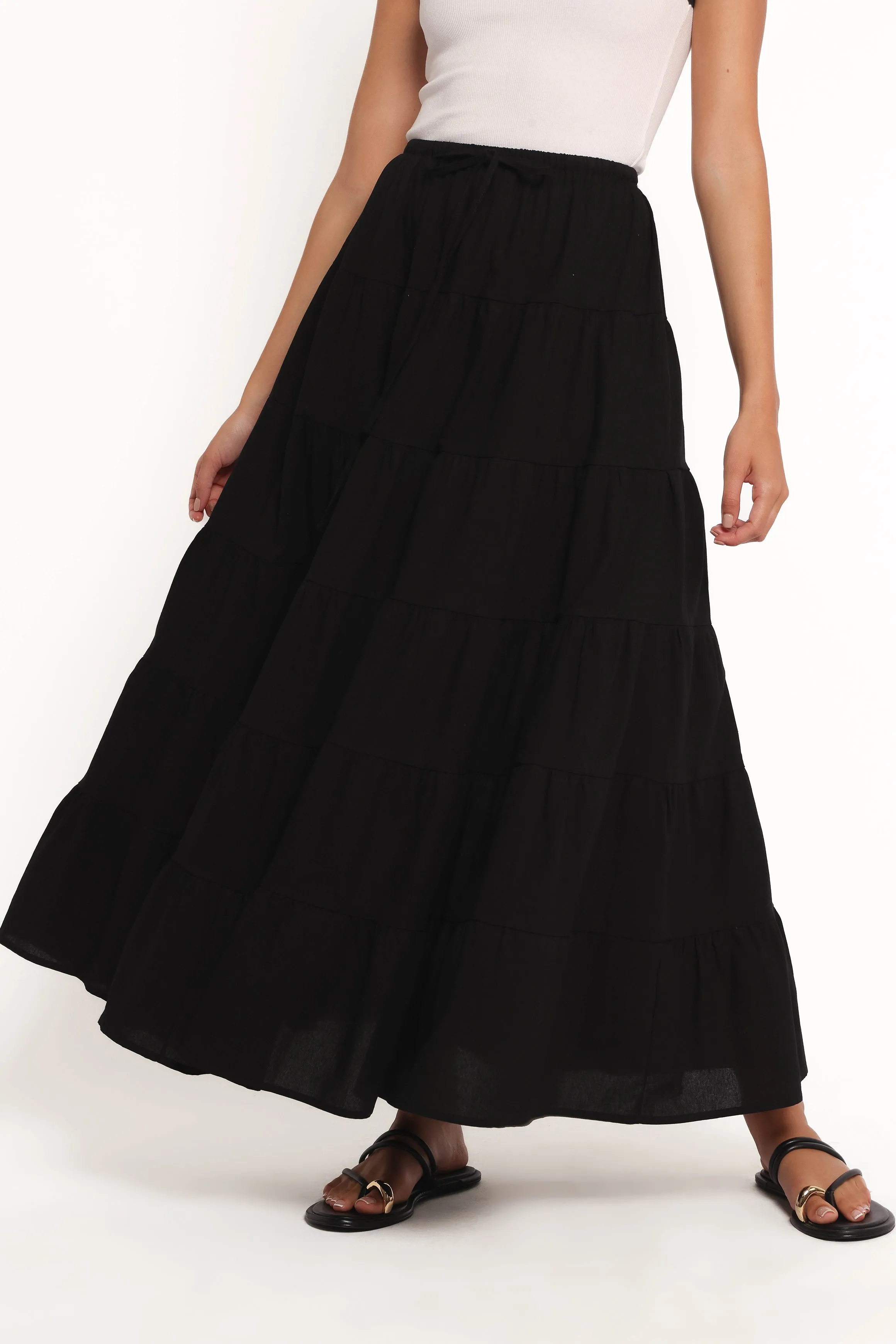 Archy Tiered Maxi Skirt - Black sold by Petal & Pup product image thumbnail 2