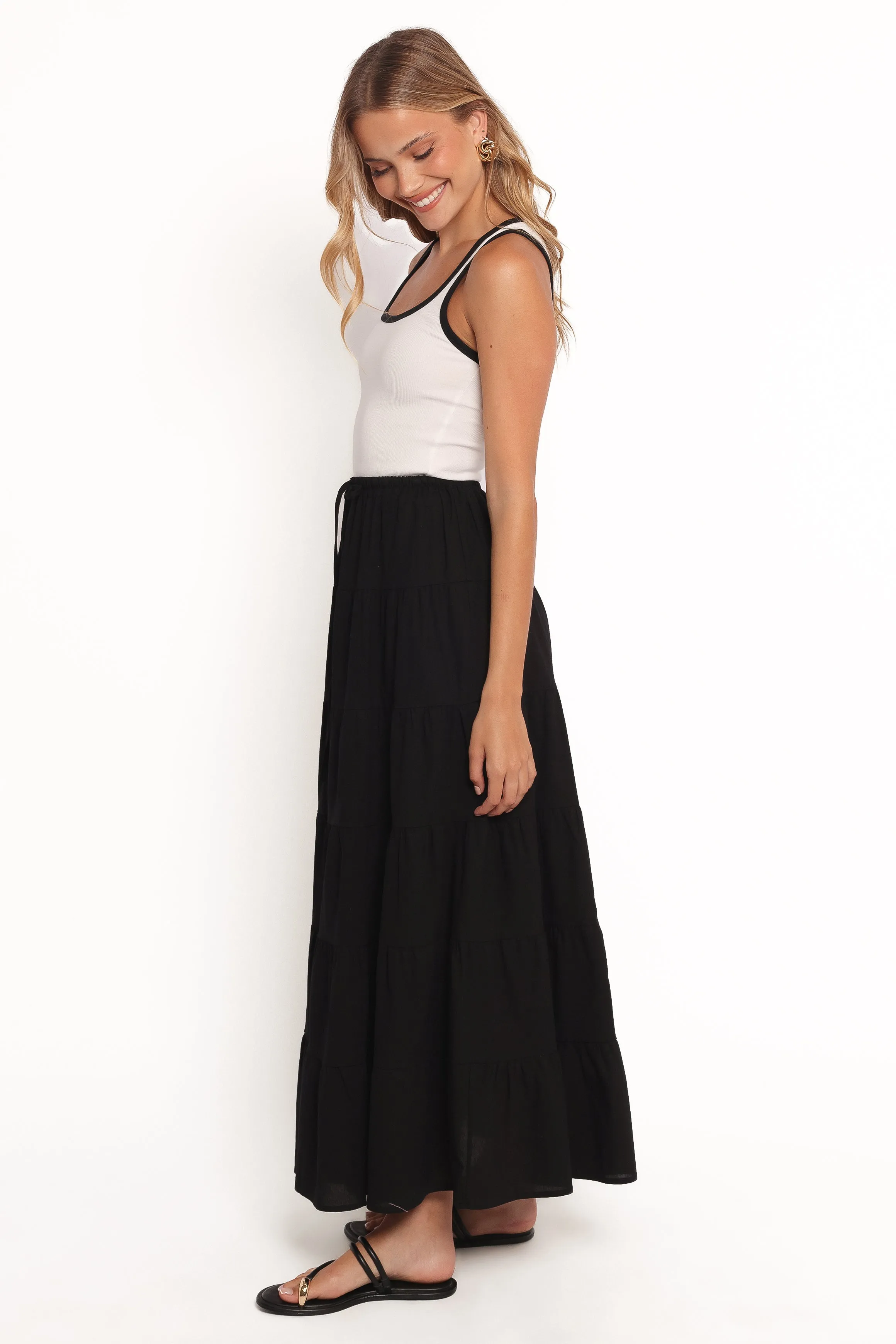 Archy Tiered Maxi Skirt - Black sold by Petal & Pup product image thumbnail 3