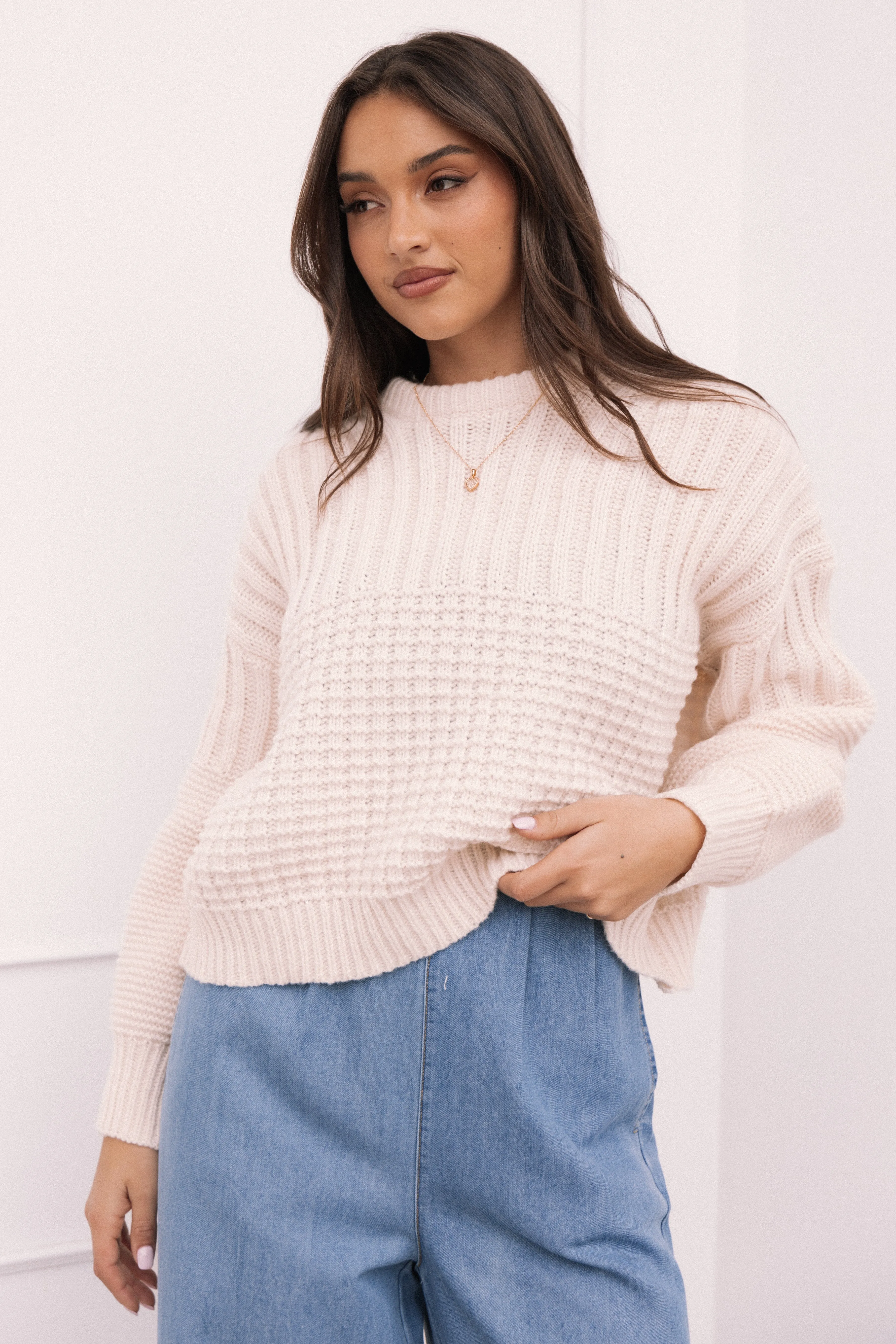 Alegra Knit Sweater - Cream sold by Petal & Pup product image thumbnail 2