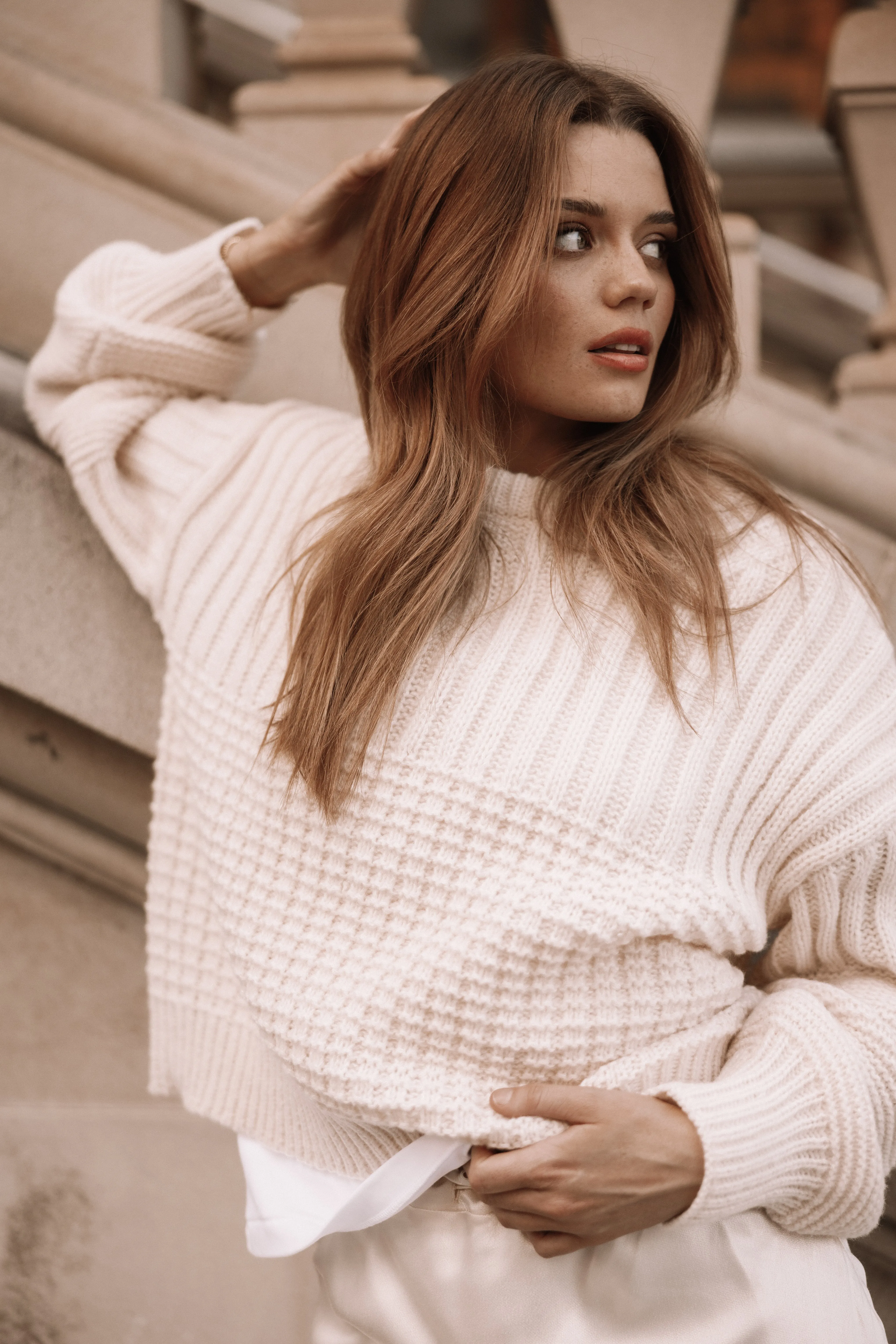 Alegra Knit Sweater - Cream sold by Petal & Pup